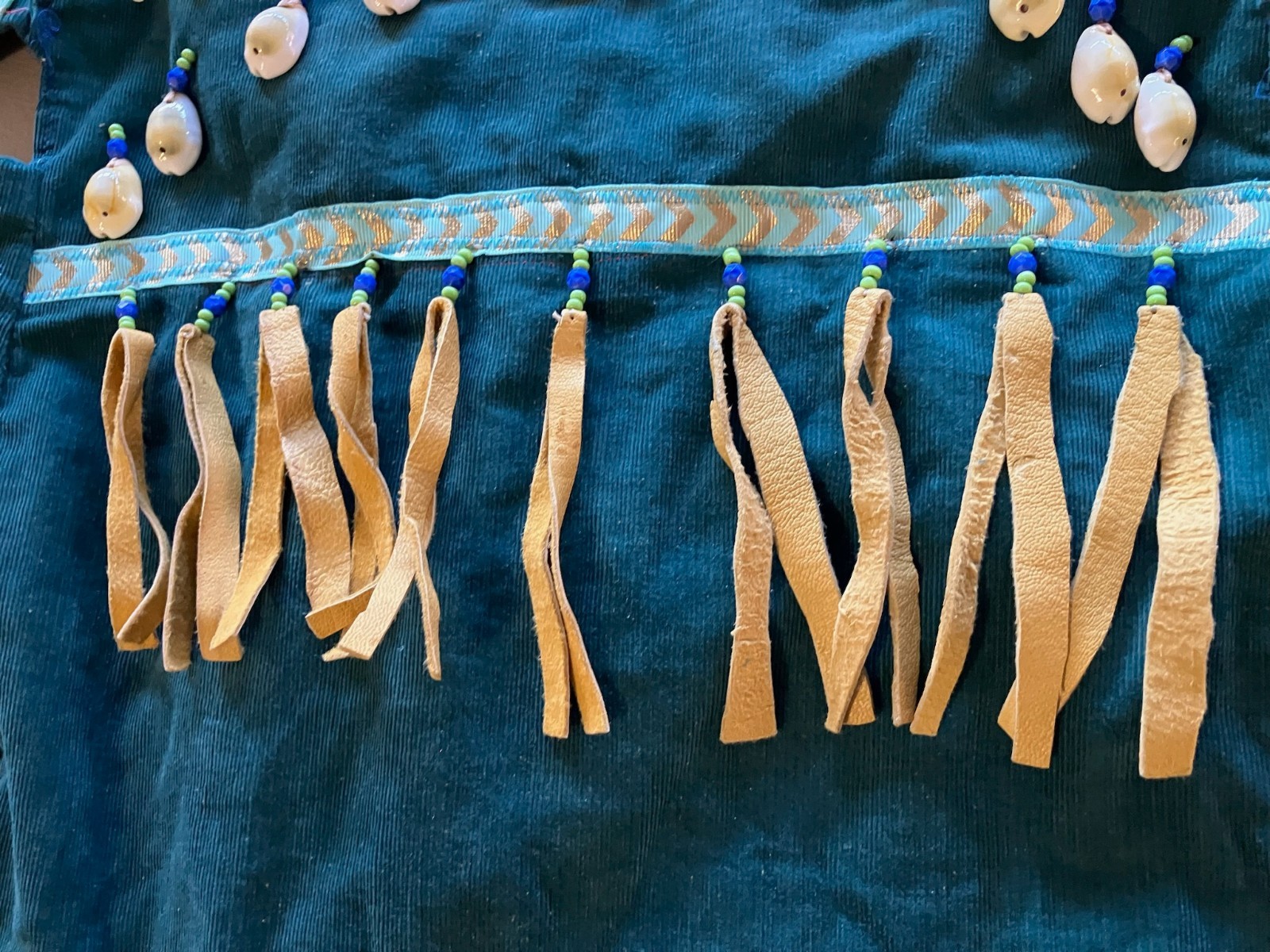 Vintage Native American Indian Plateau Girl Woman Fringe Shell Adornment Dress
