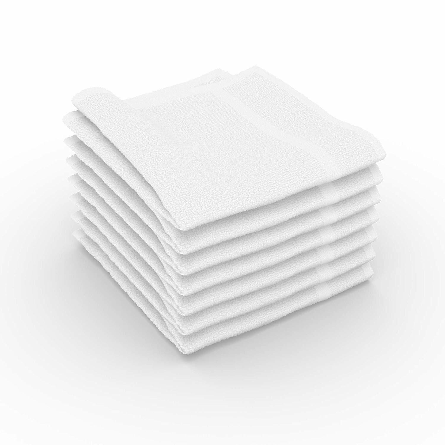 Wash cloth 100% Cotton 12x12 Baby Soft Fabric White Extra Absorbent pack of 24