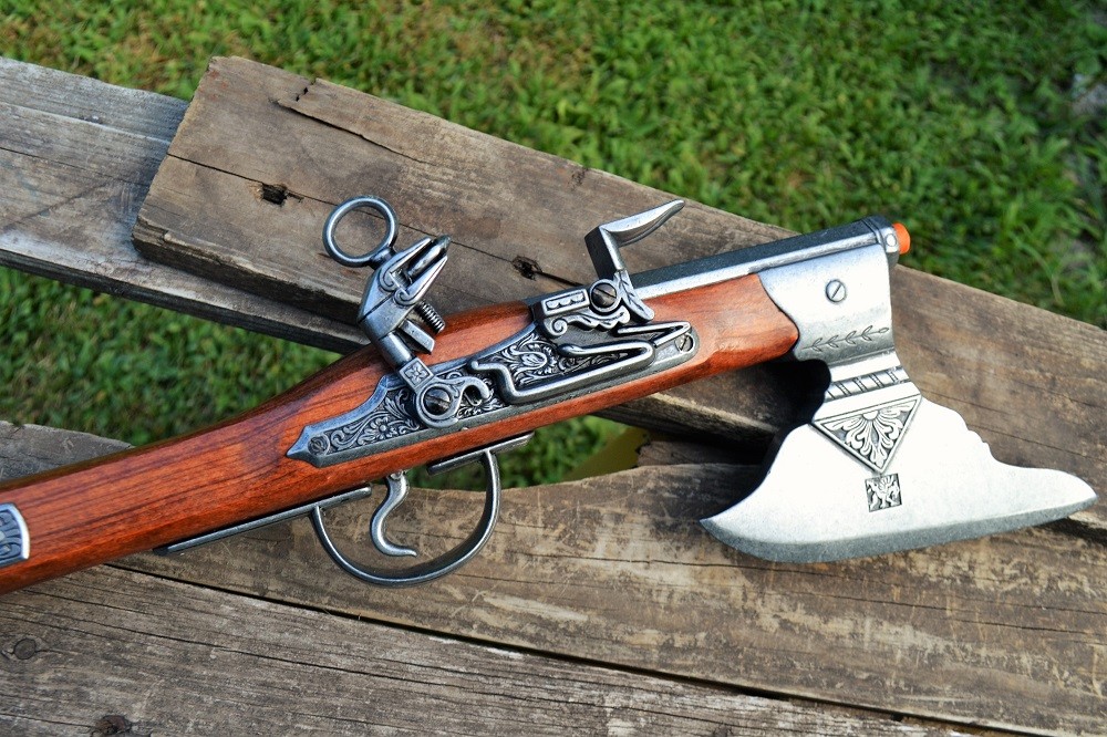 German 17th Century Flintlock Pistol Axe Combination - Pirate - Denix Replica