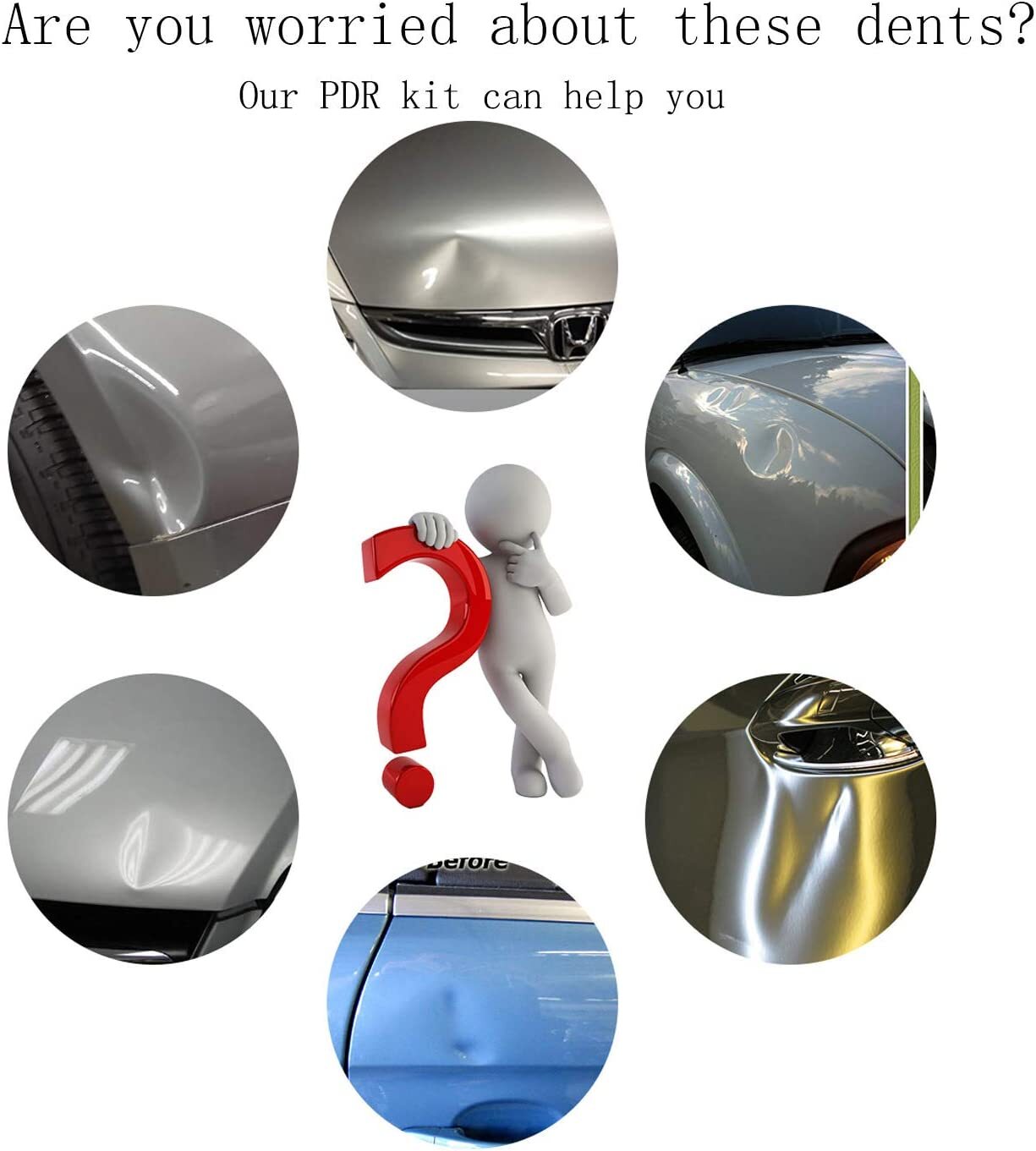 109× US PDR Tools Paintless Dent Repair Push Rods Hail Puller Lifter Hammer Tail