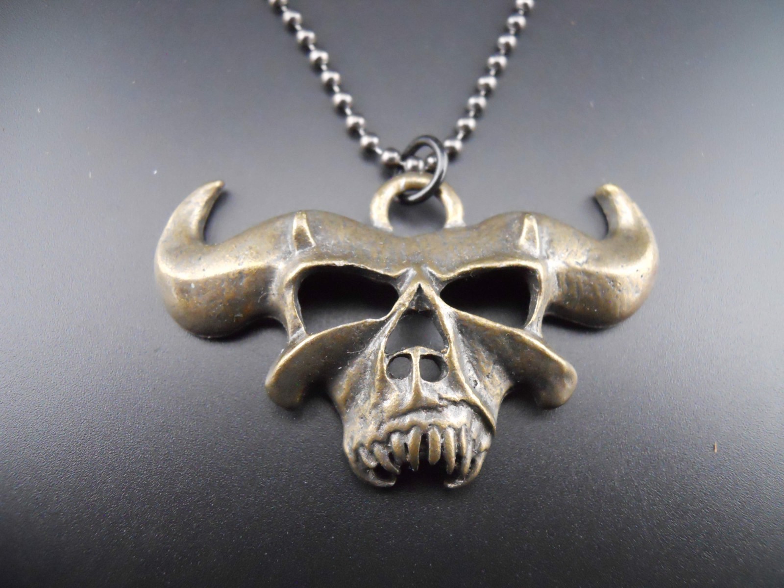 Danzig Necklace New Skull Pendant Rare Antique Gold/Bronze Finish