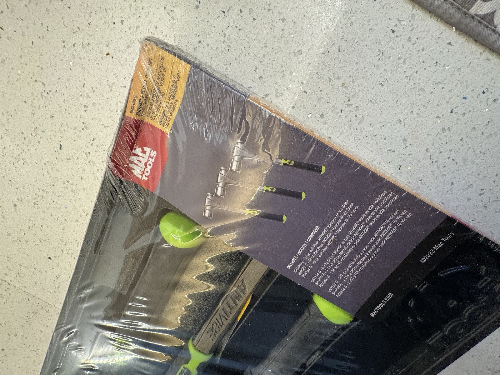 Mac Tools BH3AVS-3 Green Heavy Hitter AntiVibe 3-Piece Ball Peen Hammer Set NEW