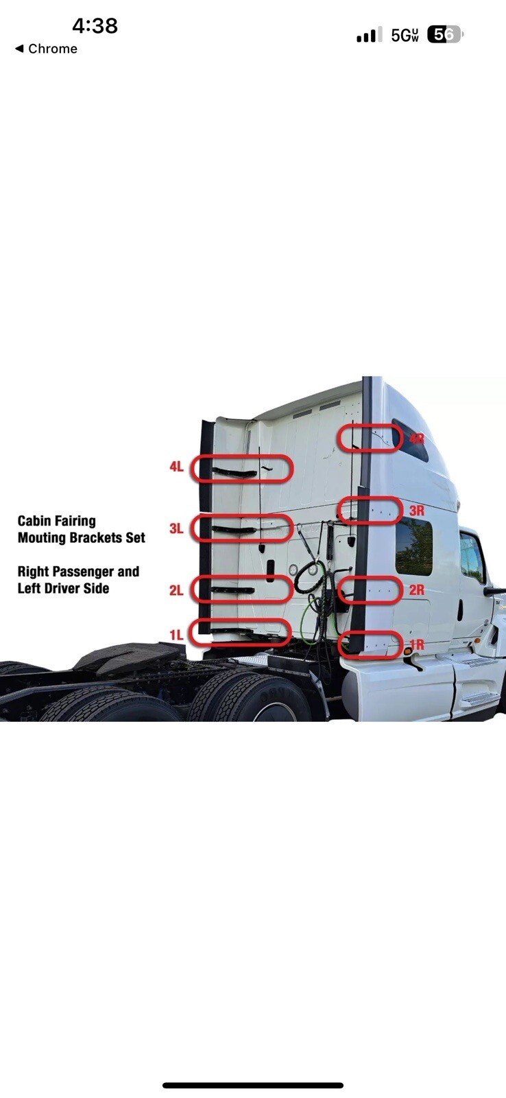 International Lt625 2018+ Trucks. Cab Extender Brackets 8pcs Complete Both Sides