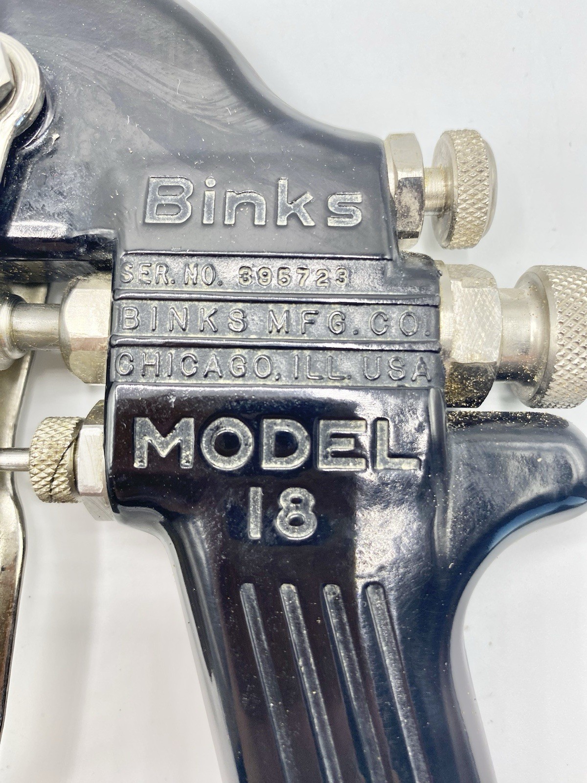 Binks Vintage Model 18 Paint Spray Gun With Sharpe 450 Canister Box/ Manuals