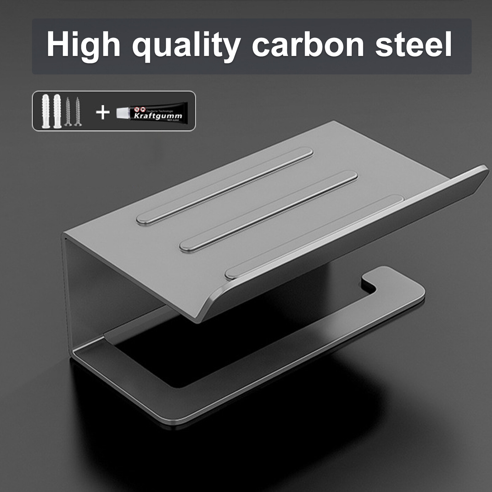 Toilet Paper Holder with Mobile Phone Storage Shelf Holders Wall Mounted Rack