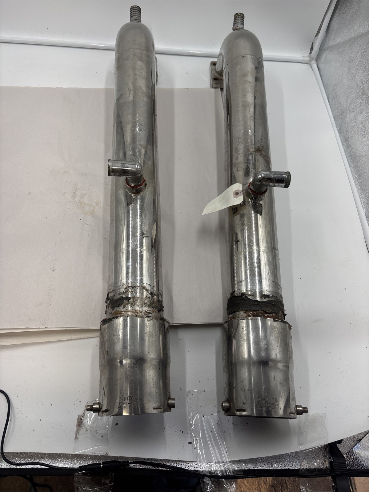 Stainless Exhaust Tail Pipe Risers Set shotgun marine