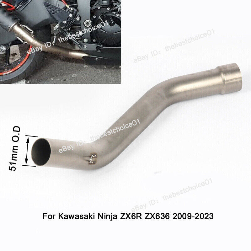 For Kawasaki Ninja ZX6R ZX636 09-23 Exhaust Link Pipe Modified Mid Connect Tube