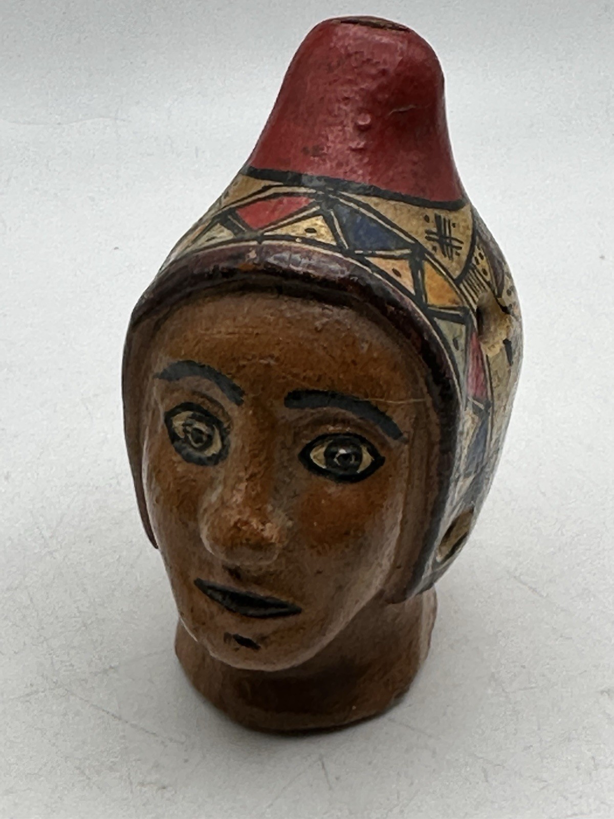 Peruvian Flute Whistle Pendant Musical Instrument Head Design Hand Made