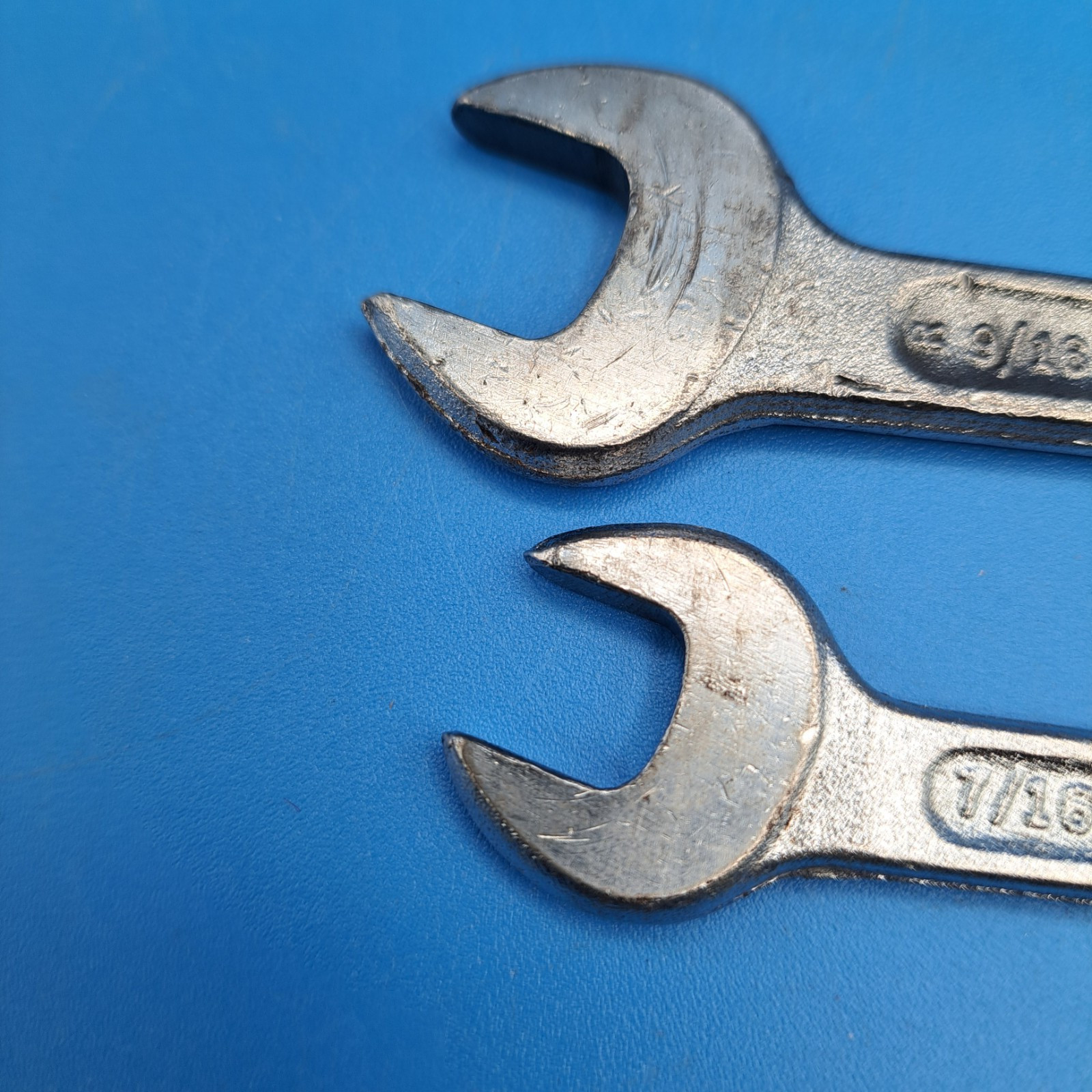 2 Dunlap Open End Wrenches, (3/8 x 7/16") ( 1/2 x 9/16"), Forged in USA