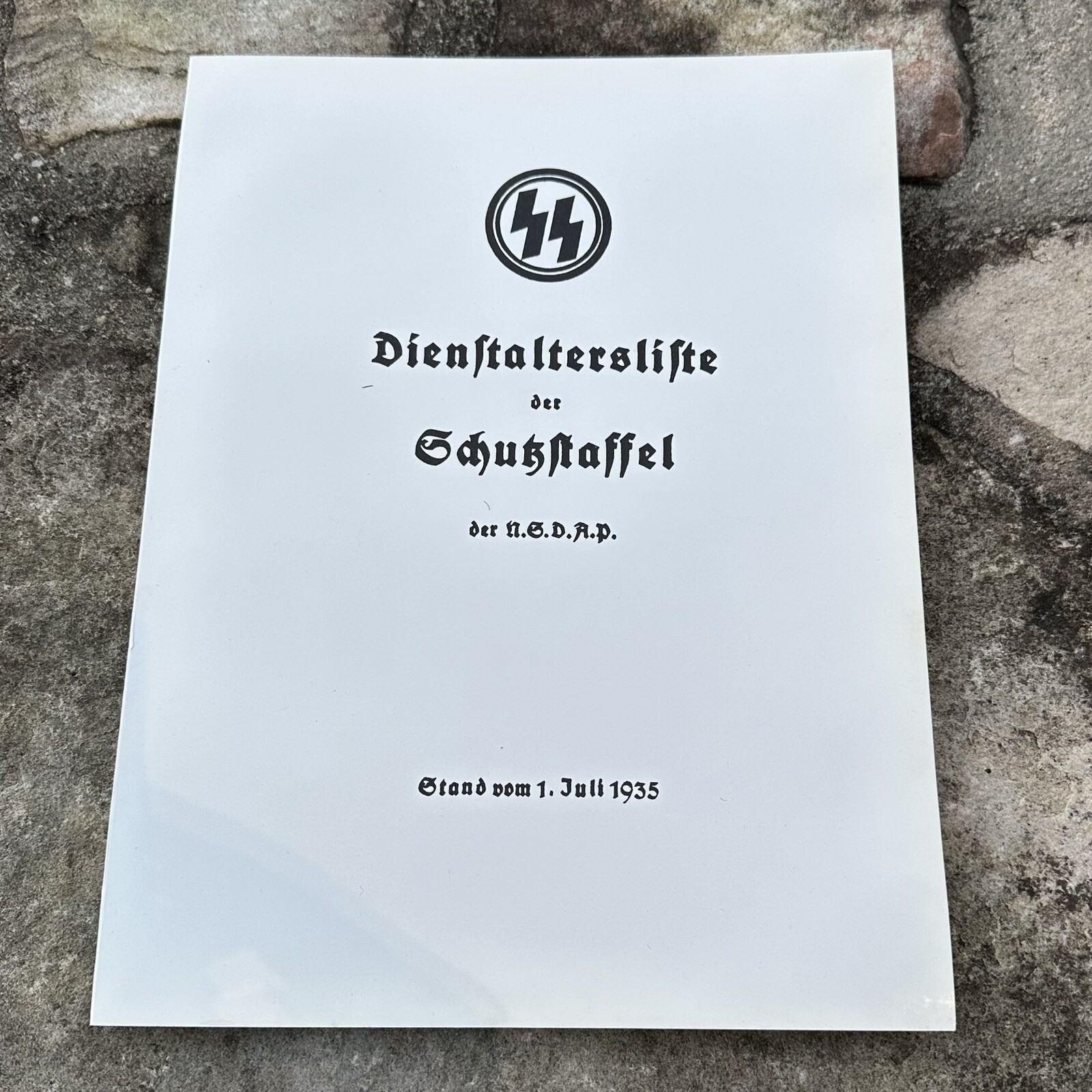 REPRINT WWII WW2 German Elite Book - Dienstaltersliste Der Schutzstaffel 1935