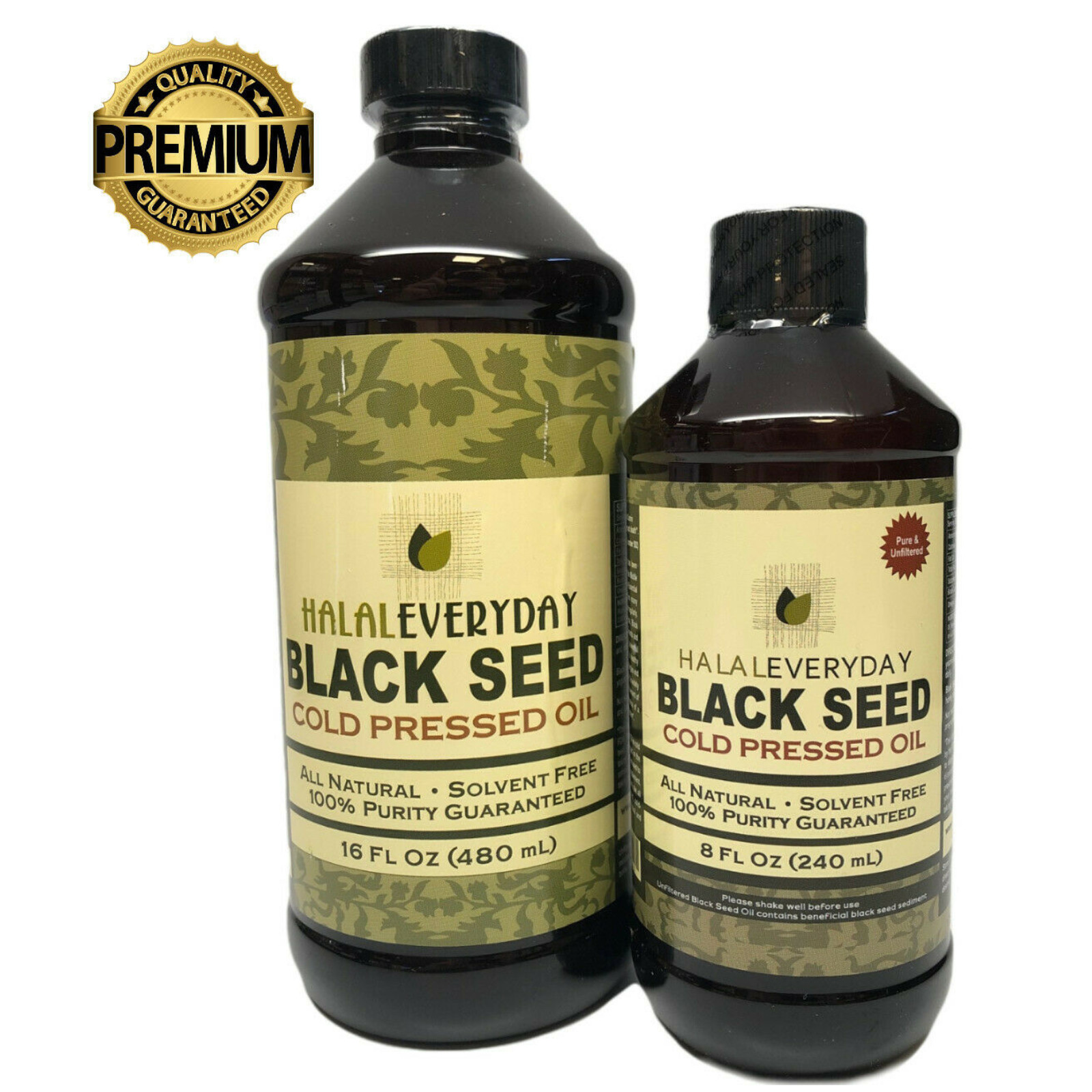 Black Seed Oil 100% Pure Organic Cold Pressed Unfiltered Unrefined Hair Skin