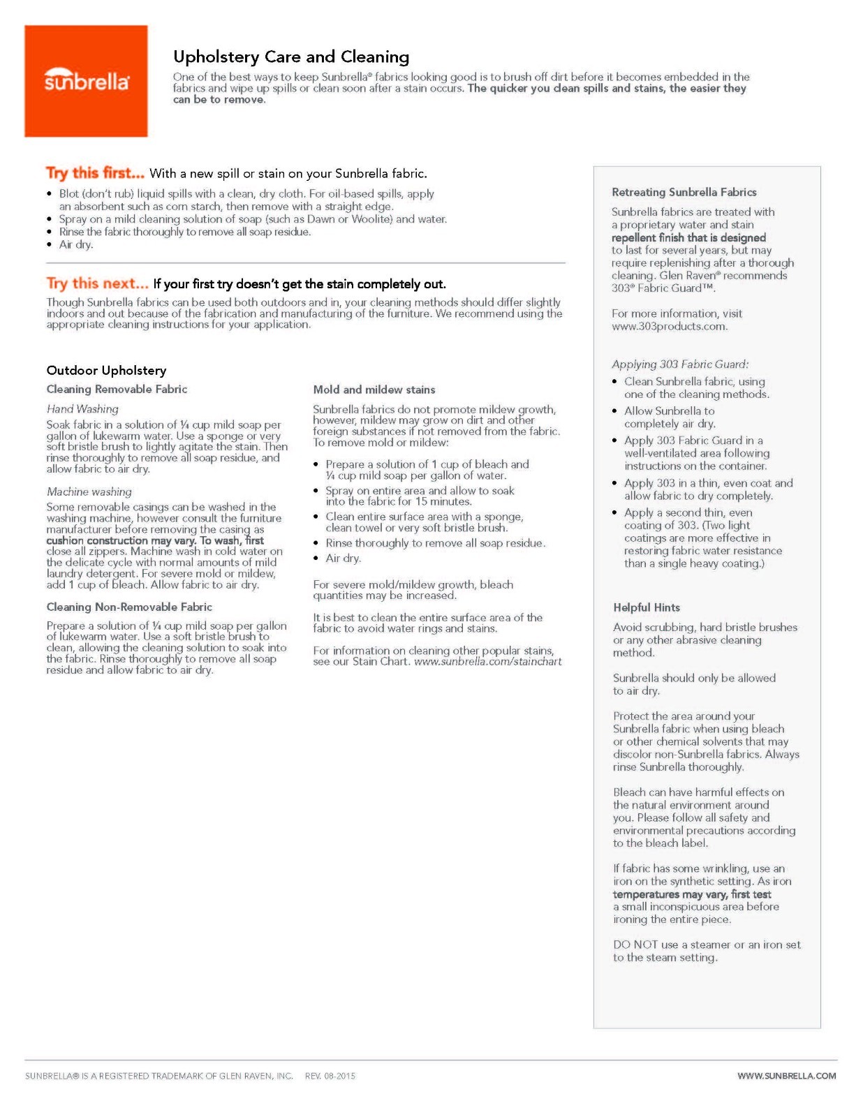 Peak Season Sunbrella® Easy-Care Outdoor Seat Pad, 2-pack, Blue, 18x19x2 (NEW)