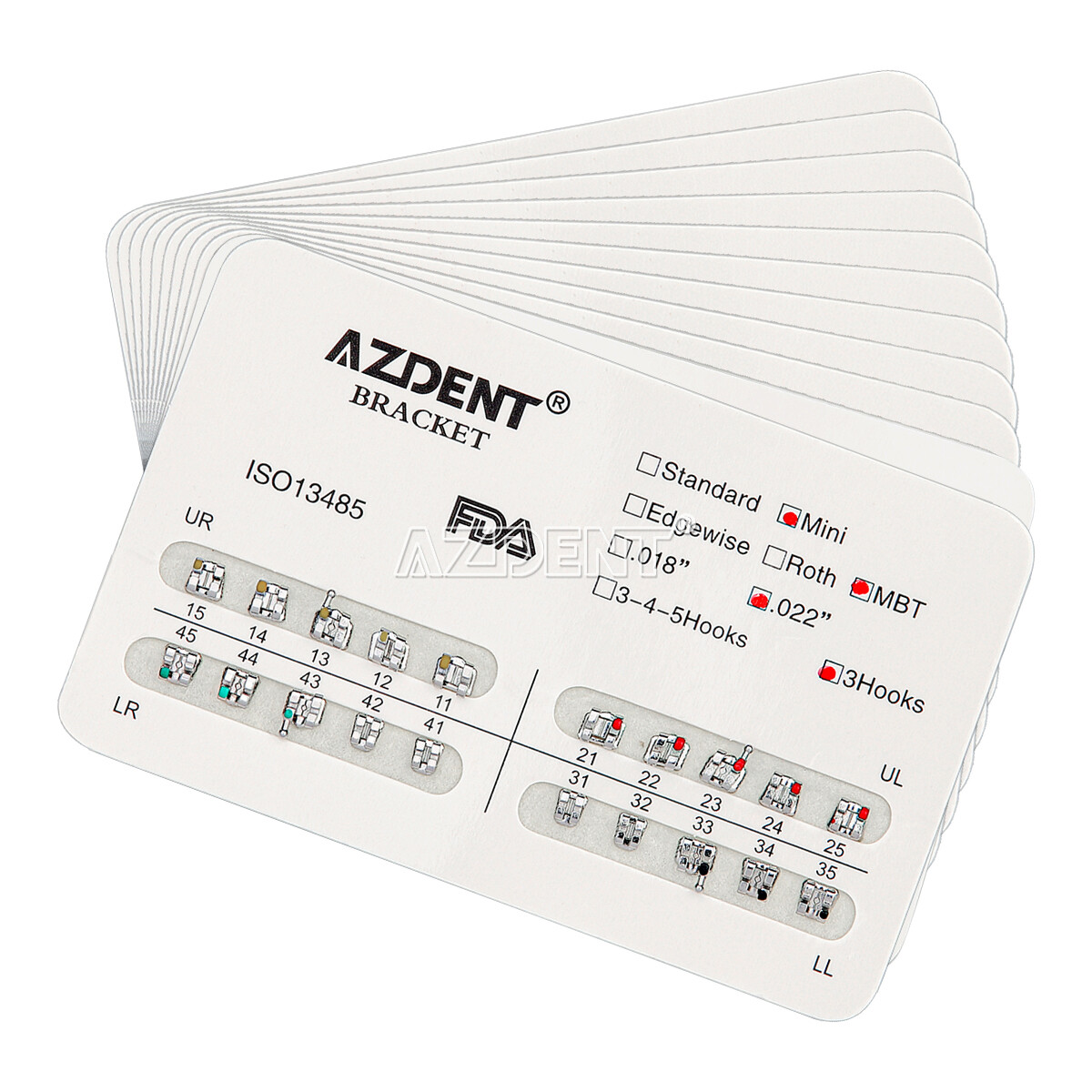 AZDENT Dental Orthodontic Brackets Braces /Supper Elastic Niti Arch Wires