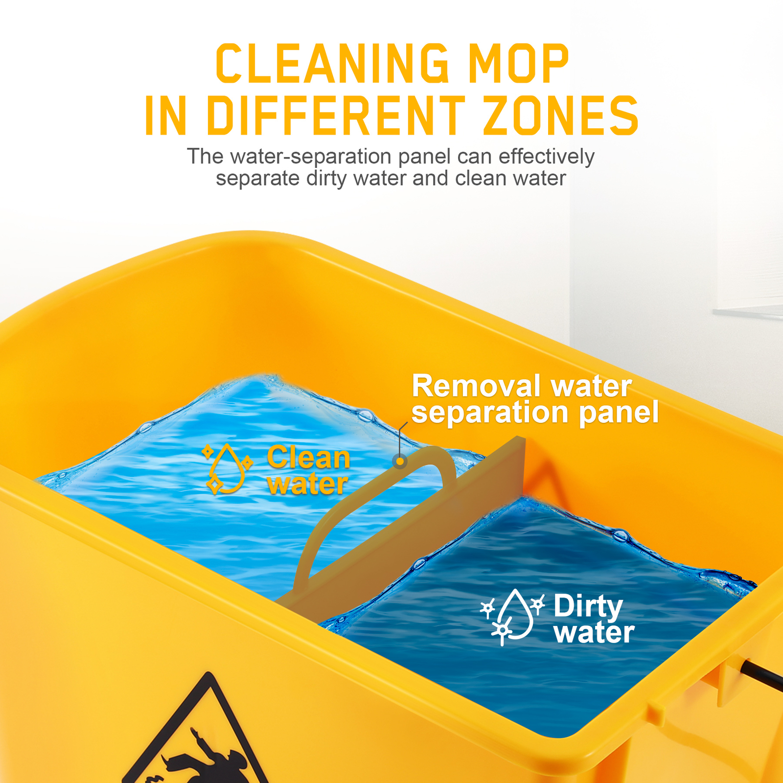 5 Gallon Mini Mop Bucket with Side Press Wringer Combo Rolling Cleaning Cart