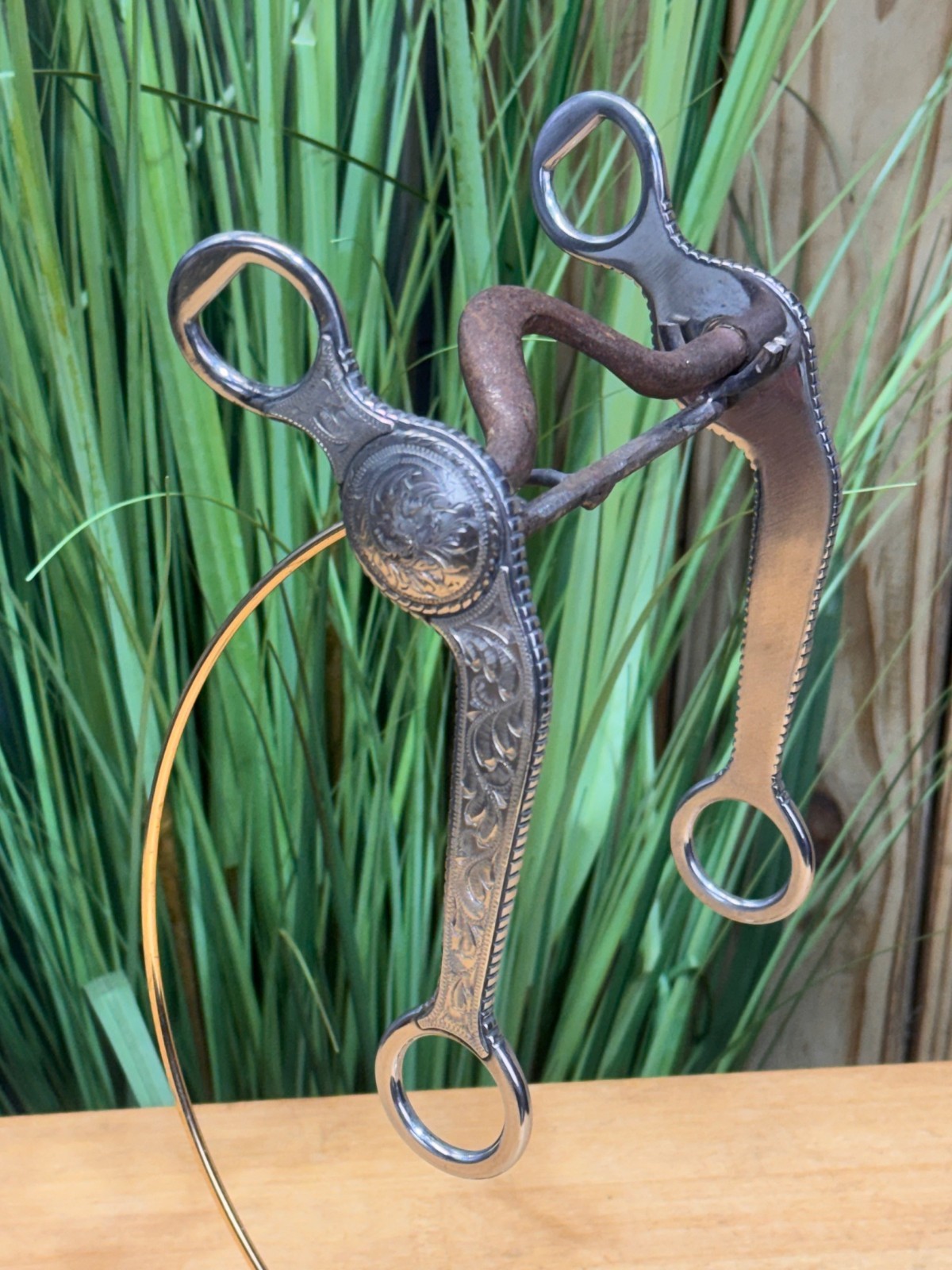 Vintage Silver Mounted Medium Port HEAVY Western Grazing SHOW Horse Bit ~ 5"