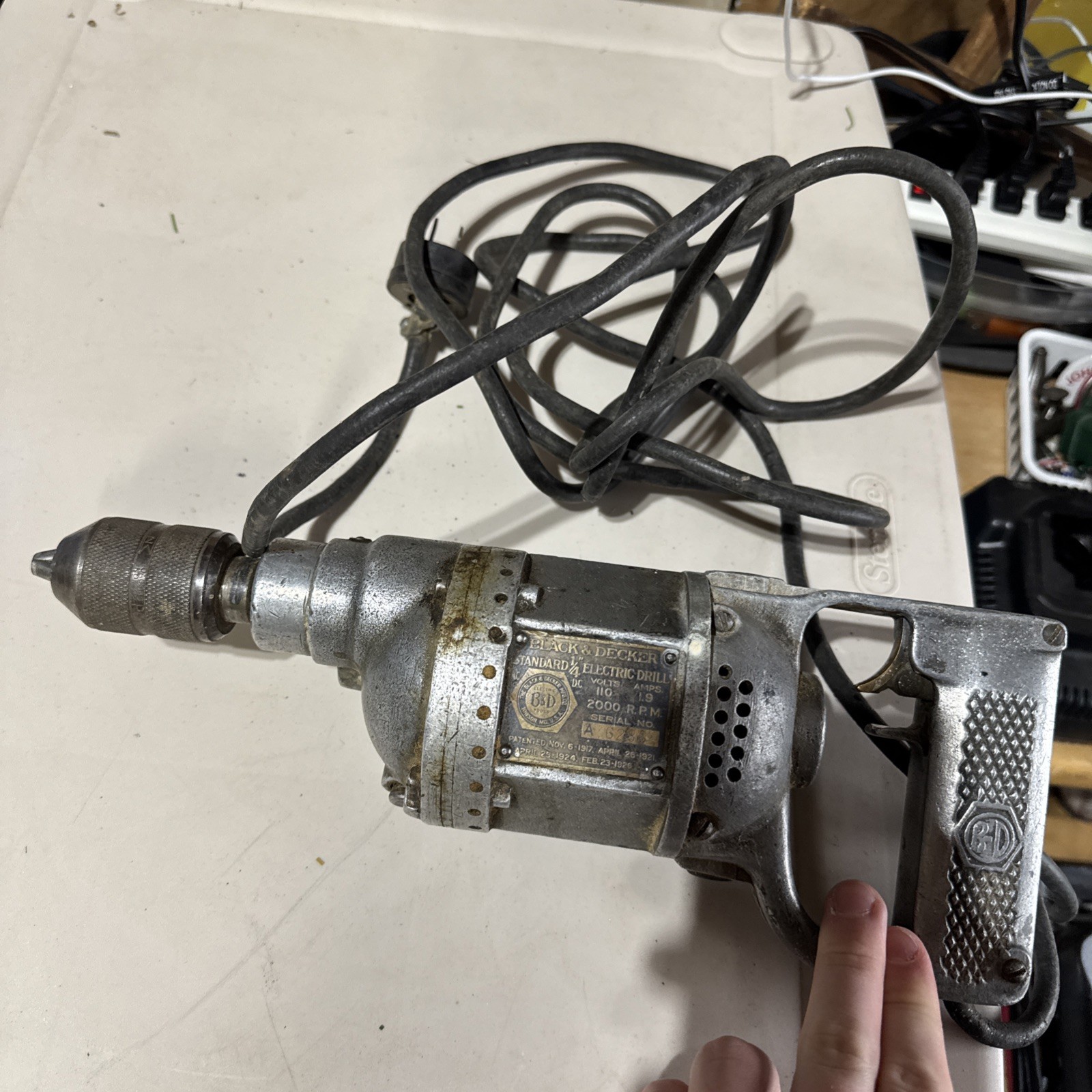 Antique Black & Decker 1/4” Electric Drill Made In USA NONWORKING CONDITION