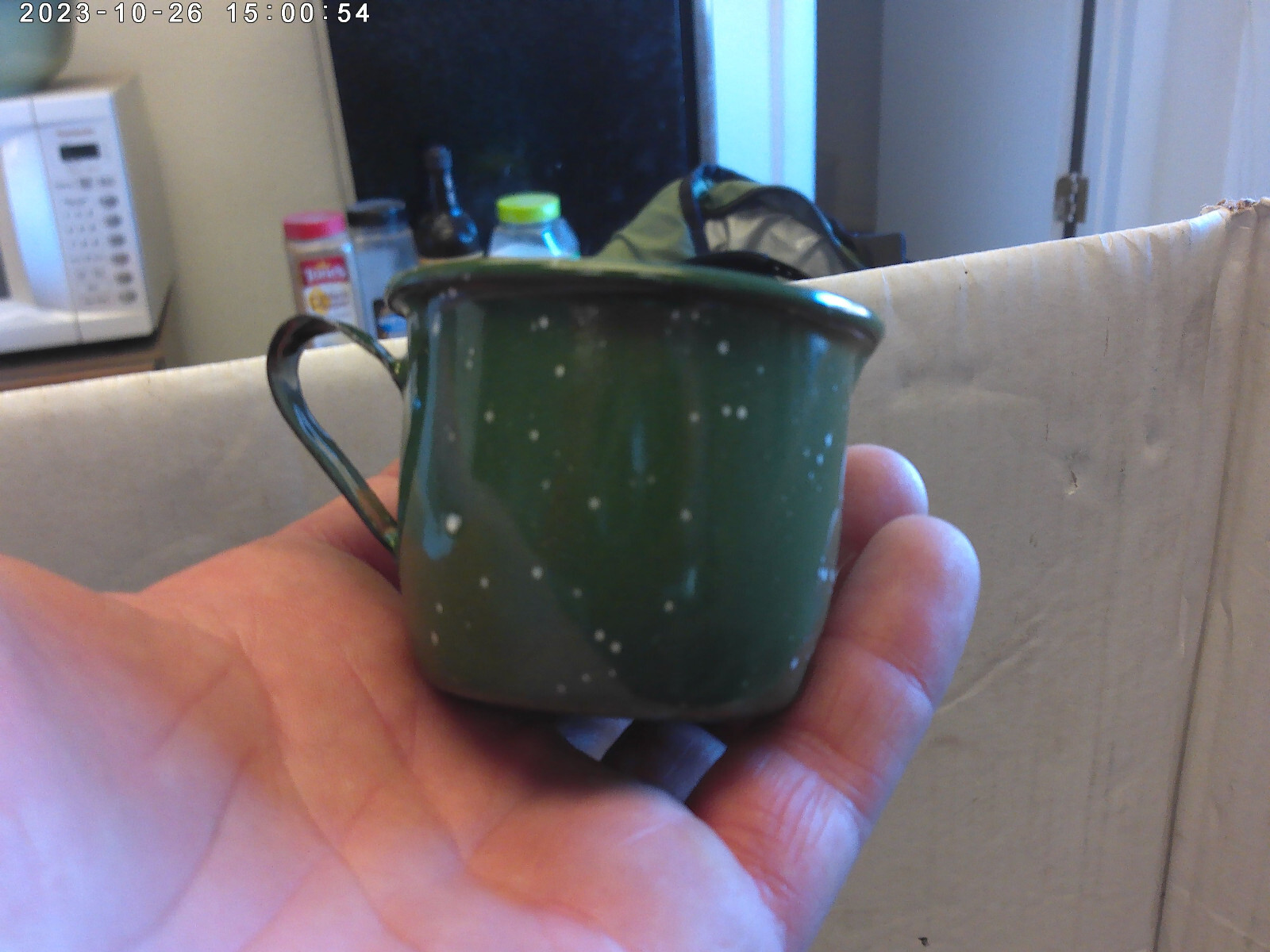 1970's Vintage Enamelware mini expresso cup 4oz green (Pack of 4)