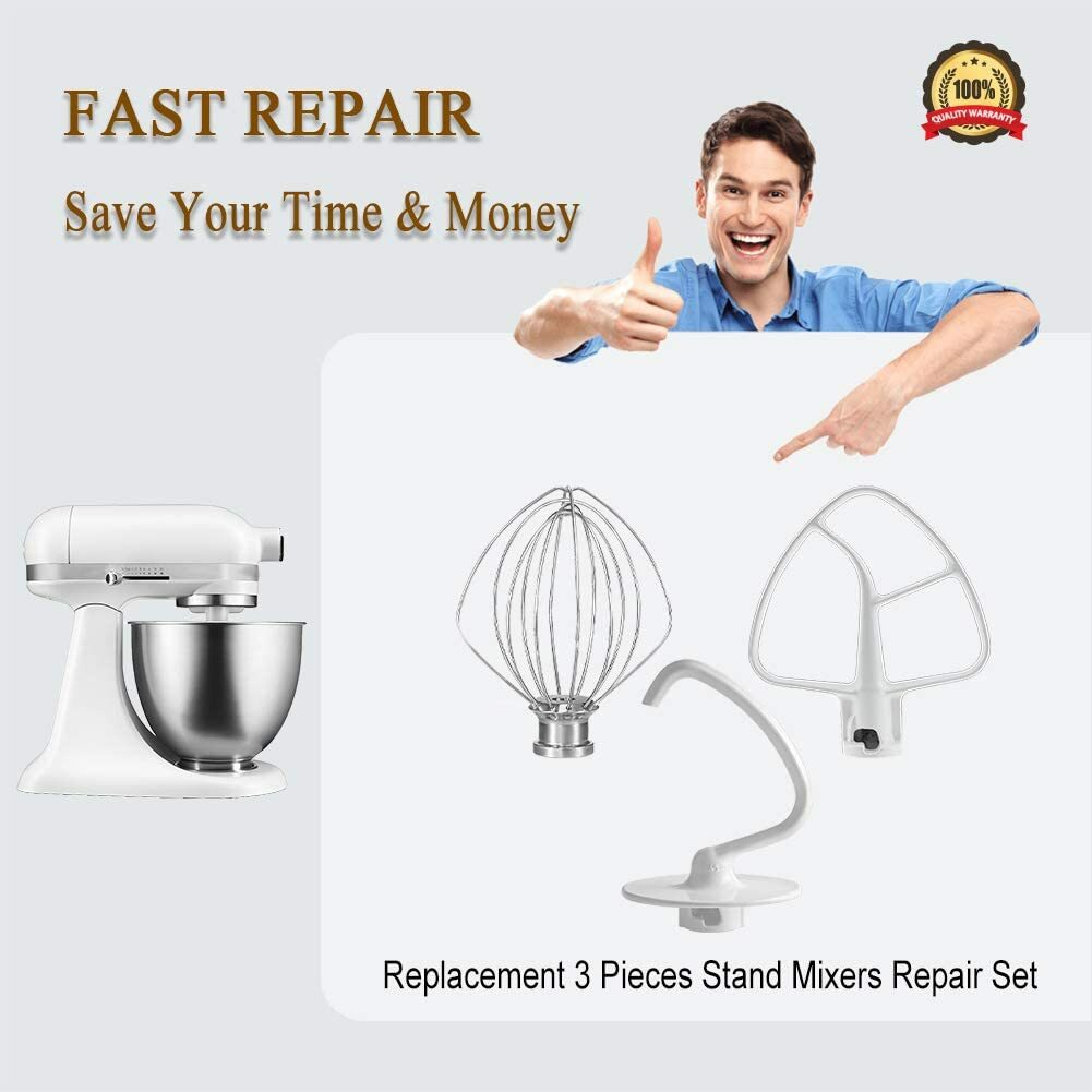 KSM150 Mixer set K45WW wire whip K45DH dough hook K45B flex edge beater 3 Pieces