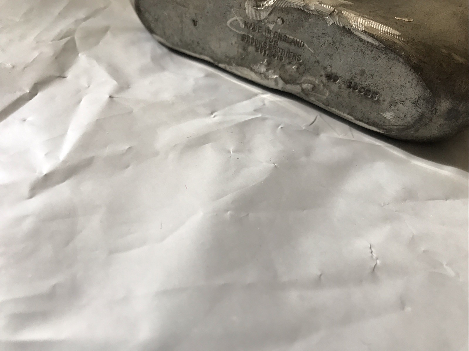 VINTAGE BROOKS BROTHERS ENGLAND EST. 1818 8 OUNCE SILVER METAL FLASK BOOZE DRINK