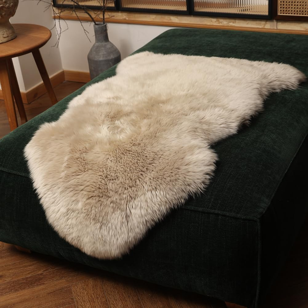 Premium Genuine Fur Sheepskin Rug Real Australia Sheepskin Natural Luxury Fluffy