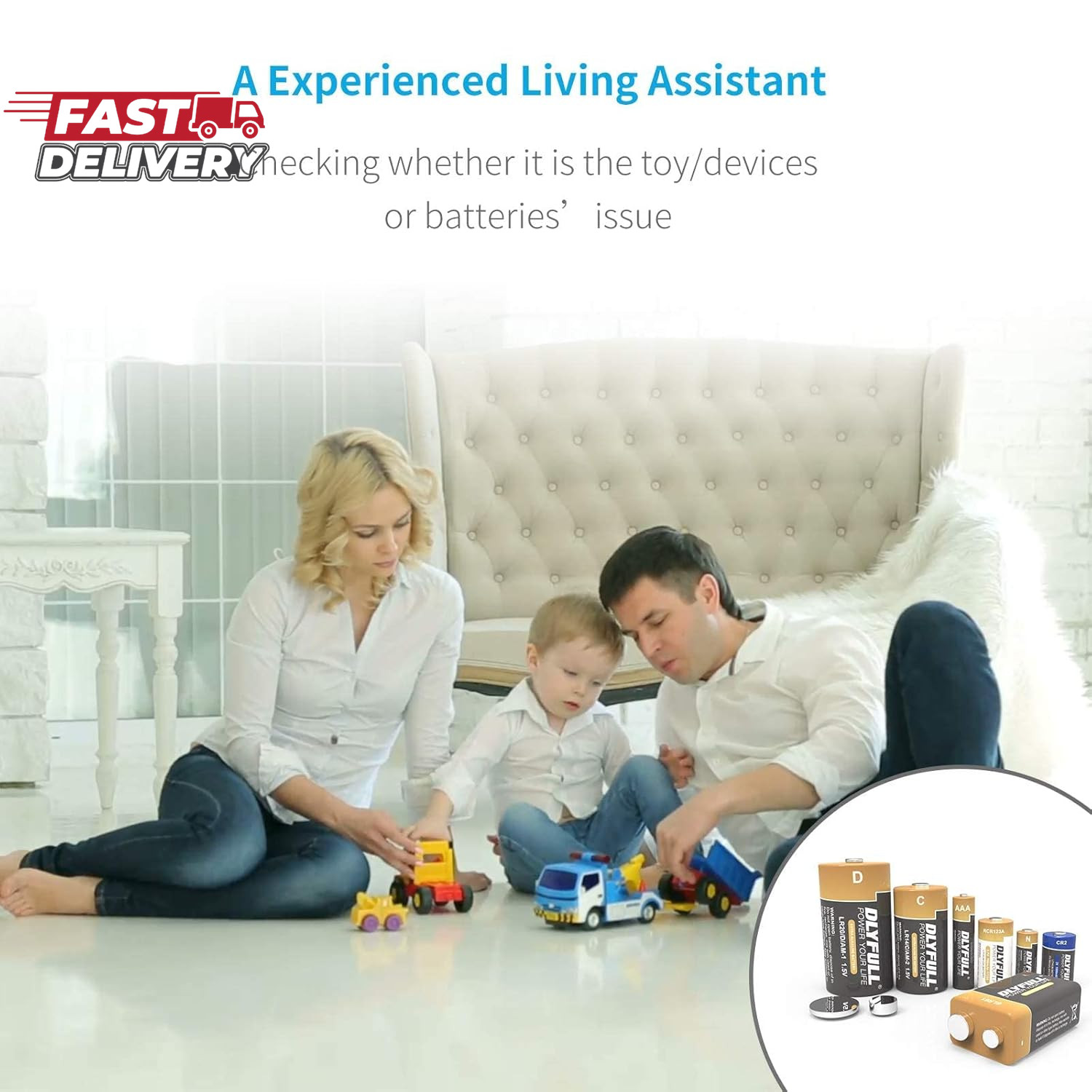 Battery Tester, Dlyfull LCD Display Universal Battery Checker for AA AAA C D 9V