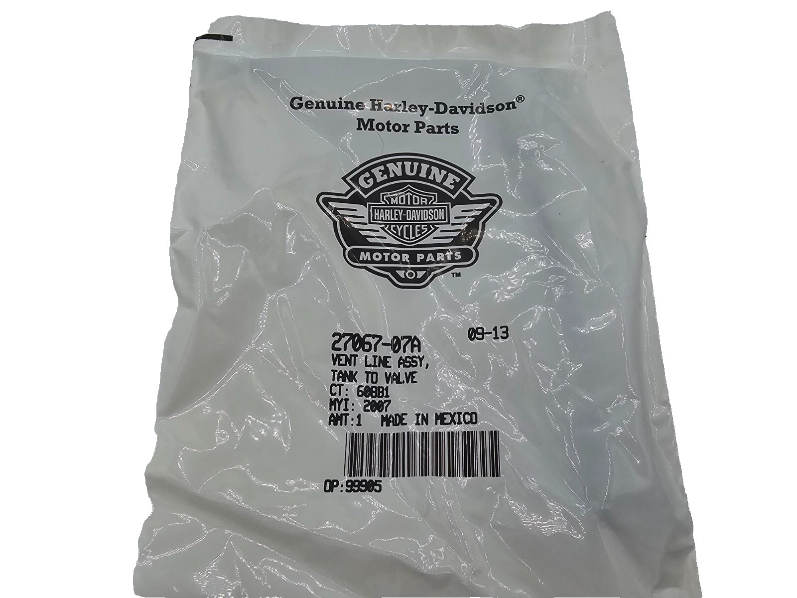 Harley Davidson 08-13 Sportster & Roadster OEM Tank to Valve Ventline 27067-07A