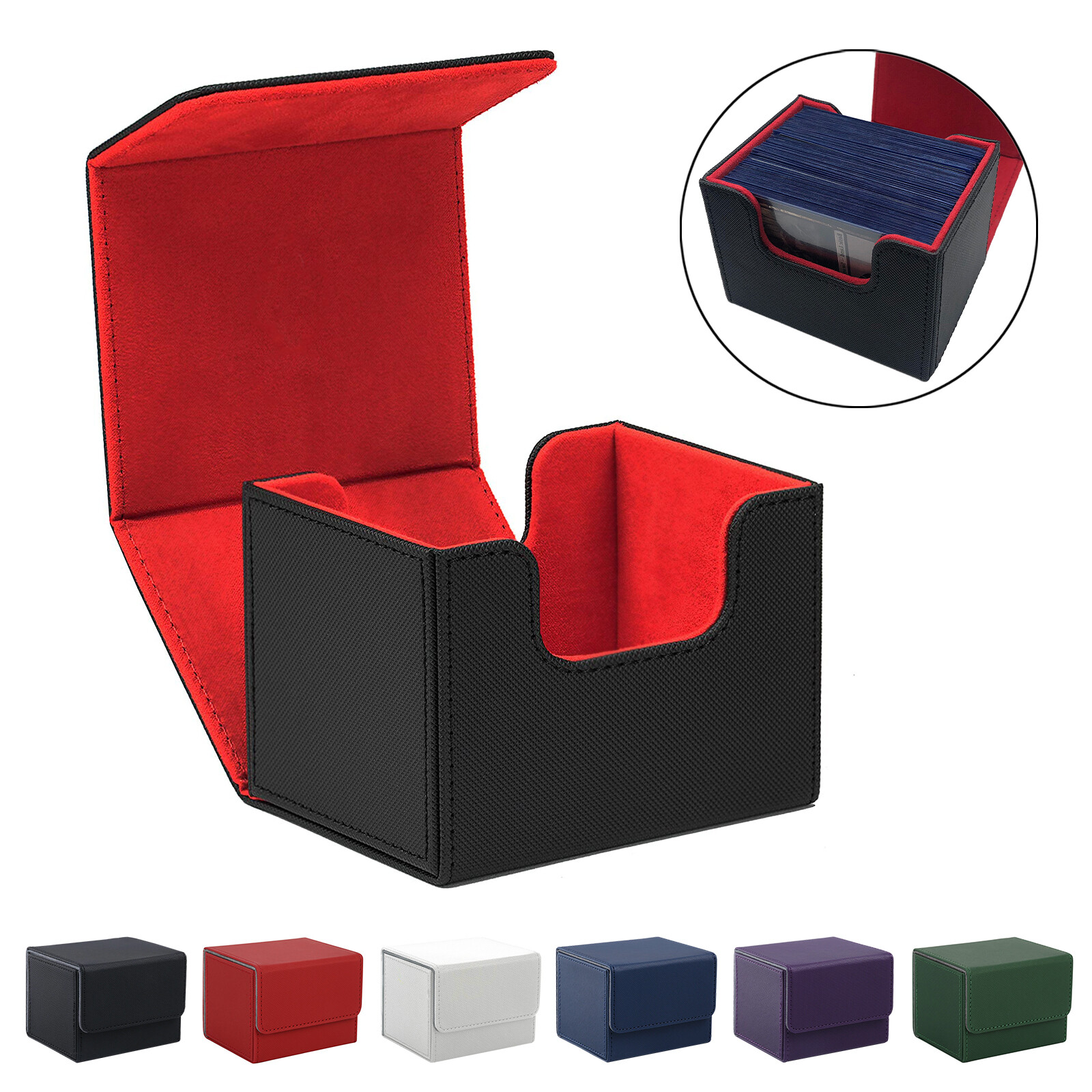 Premium TCG Single Deck Box 100 Cards Case Small Protector Durable Magnetic Flip