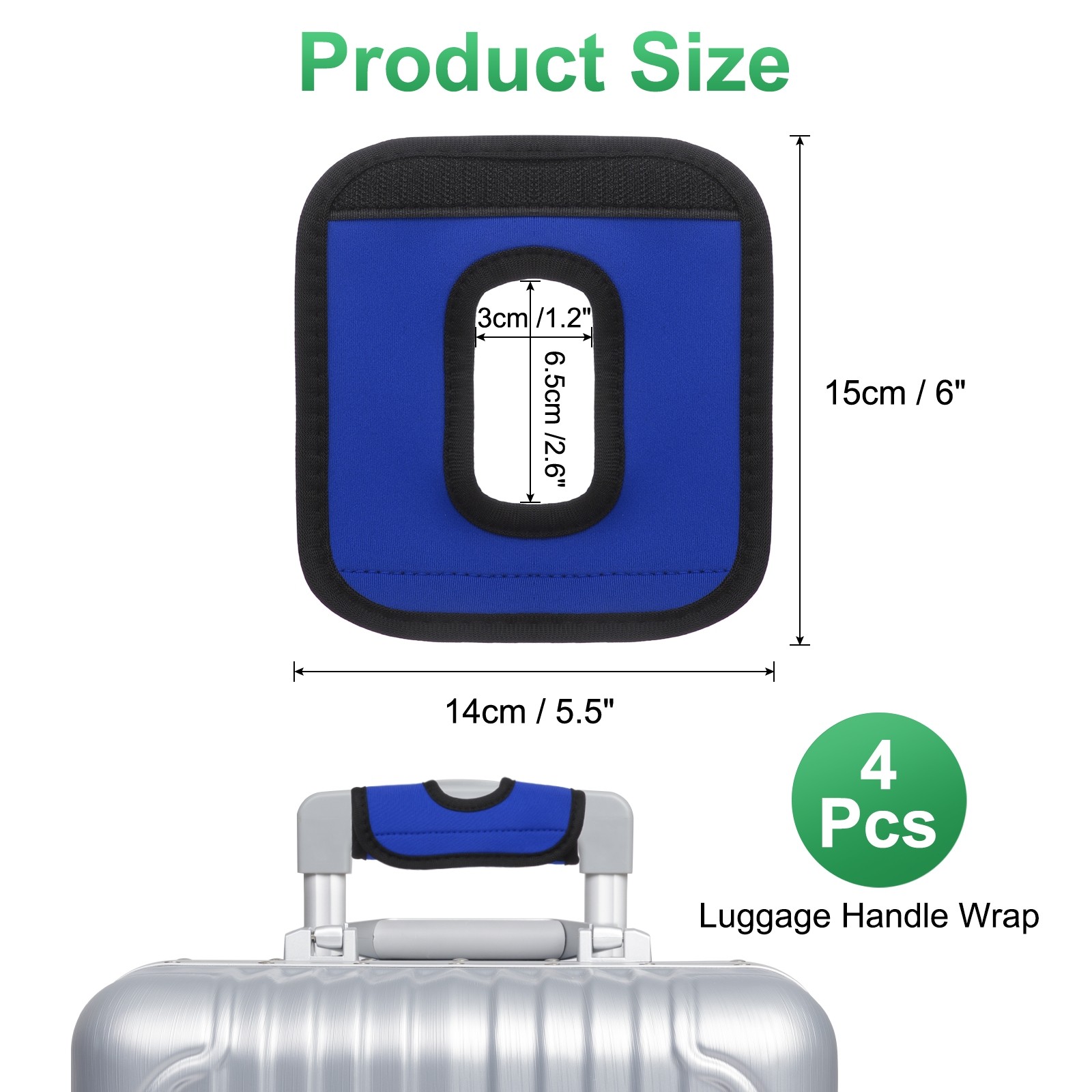 4Pcs Luggage Handle Wrap Hollow Luggage Identifiers Cyan/Sapphire Blue