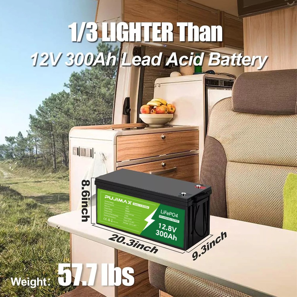 300AH 12V LiFePO4 Lithium Battery 15000 Deep Cycle BMS for Solar RV Off-grid NEW
