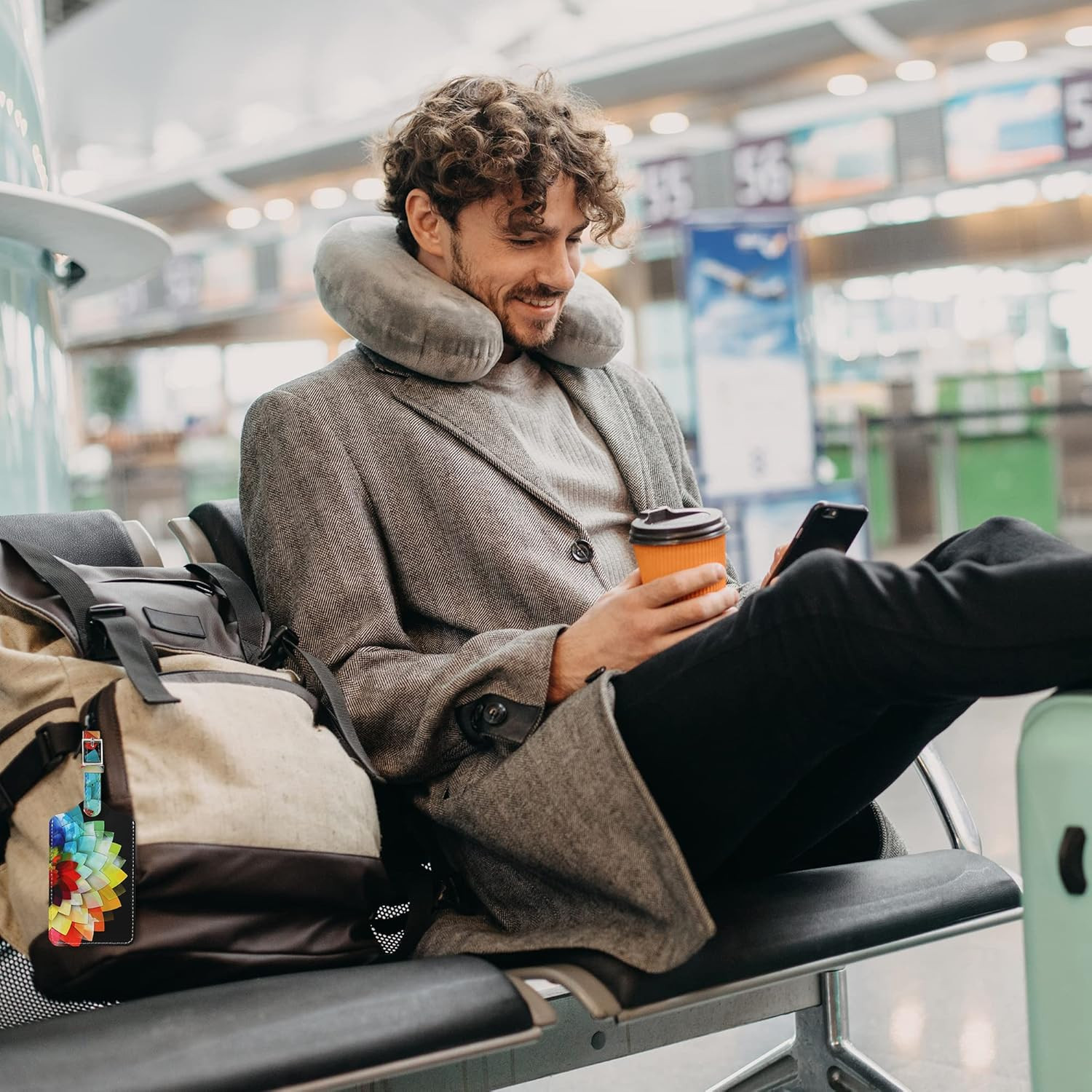 4 Pack Luggage Tag for Suitcases TSA Approved, Leather Suitcase Tags Identifiers