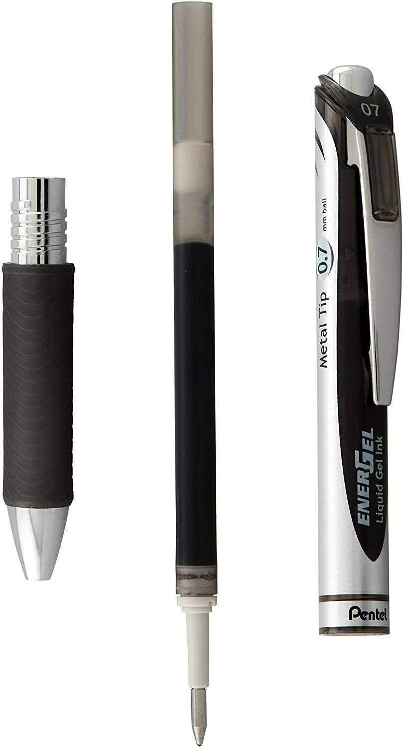 Pentel LR7 EnerGel Gel Pen Ink Refills, Metal Tip, 0.7mm Medium Point, 6 Packs