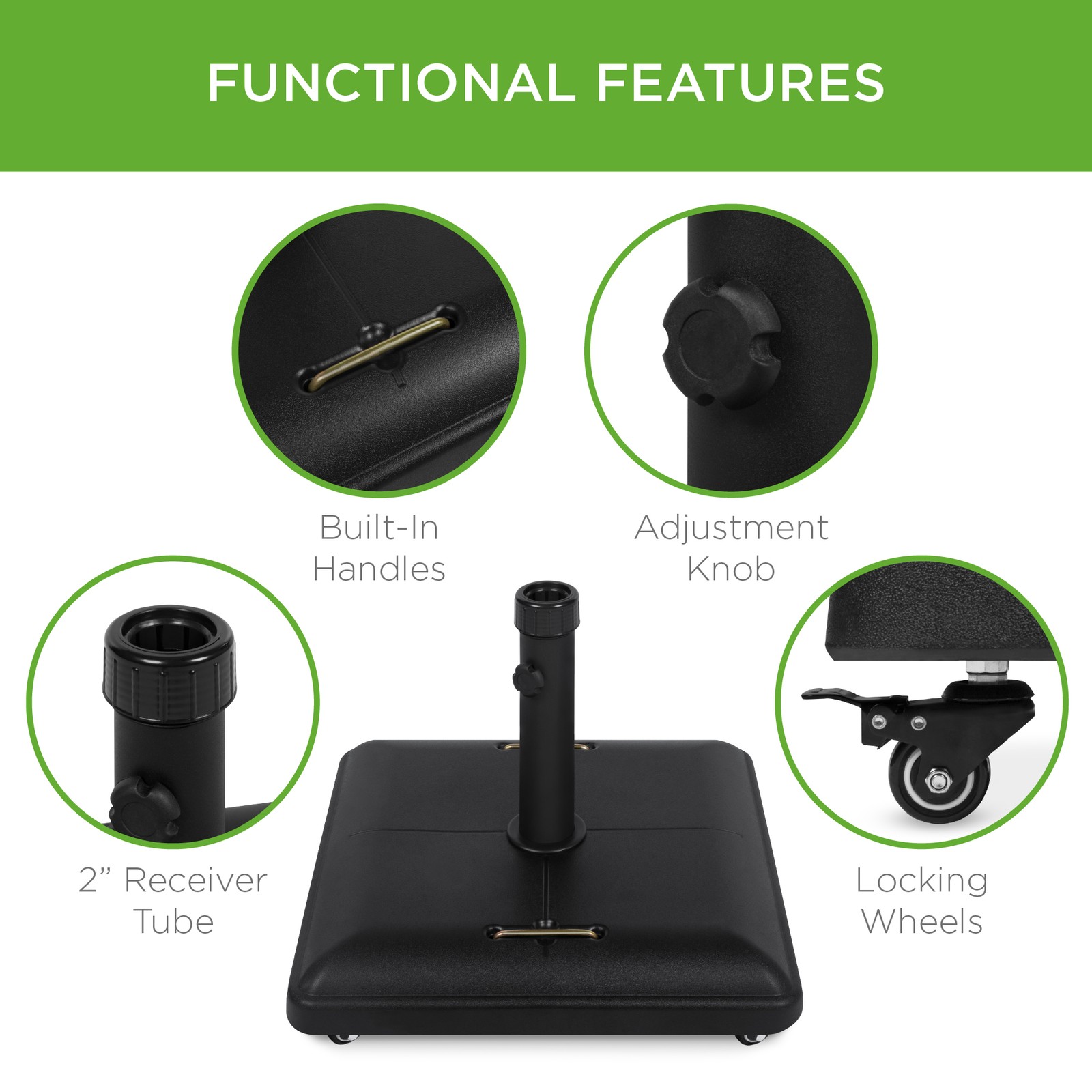 Best Choice Products 81lb. Concrete Umbrella Base Stand w/ Wheels