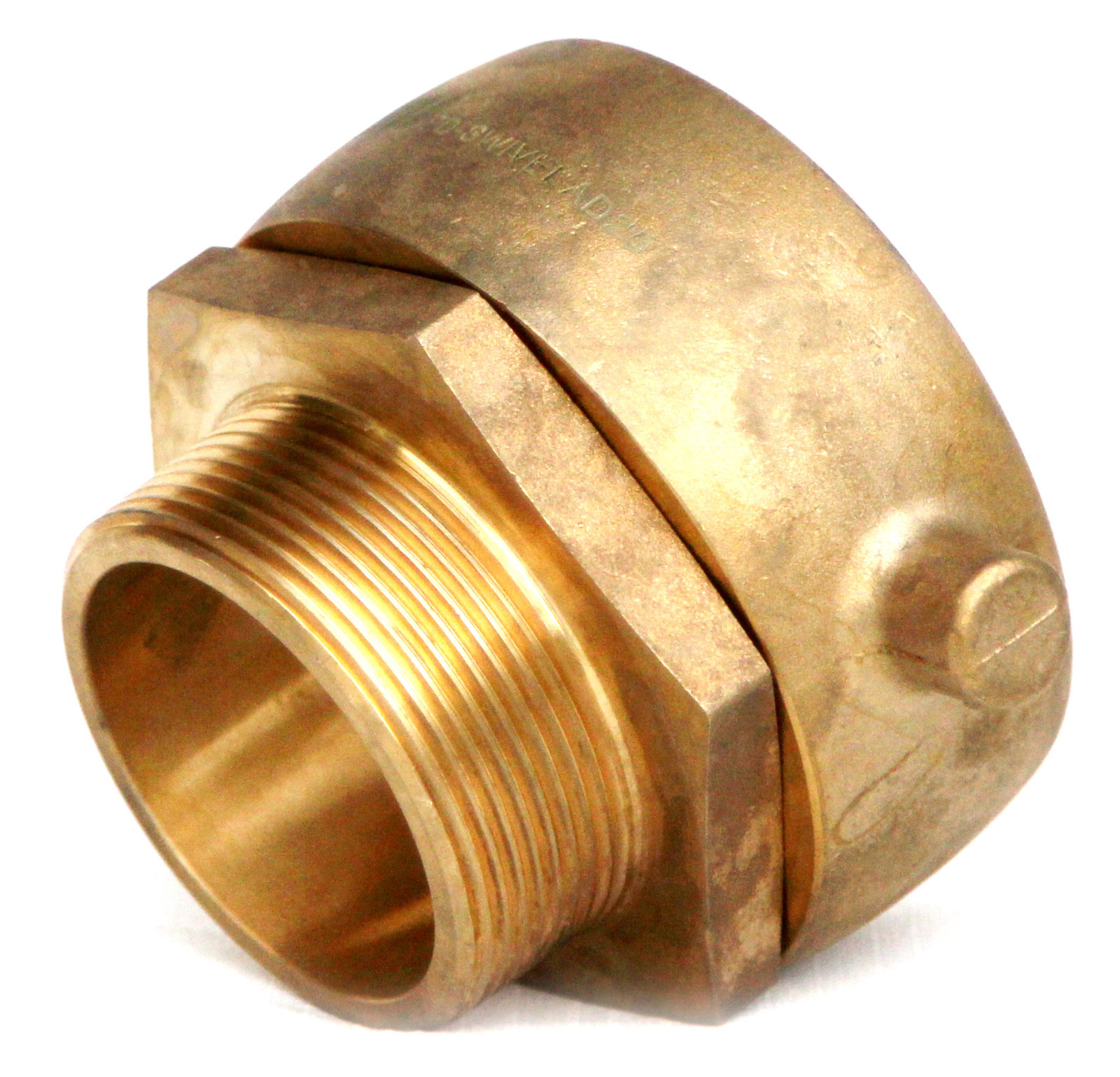 2-1/2" NST (NH) Female Swivel x 2" Male NPT Fire Hose Hydrant Adapter Snoot