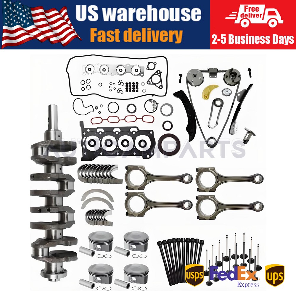 1.8L Engine Overhaul Rebuild Kit Crankshaft Rods Timing For Toyota Corolla 2ZRFE