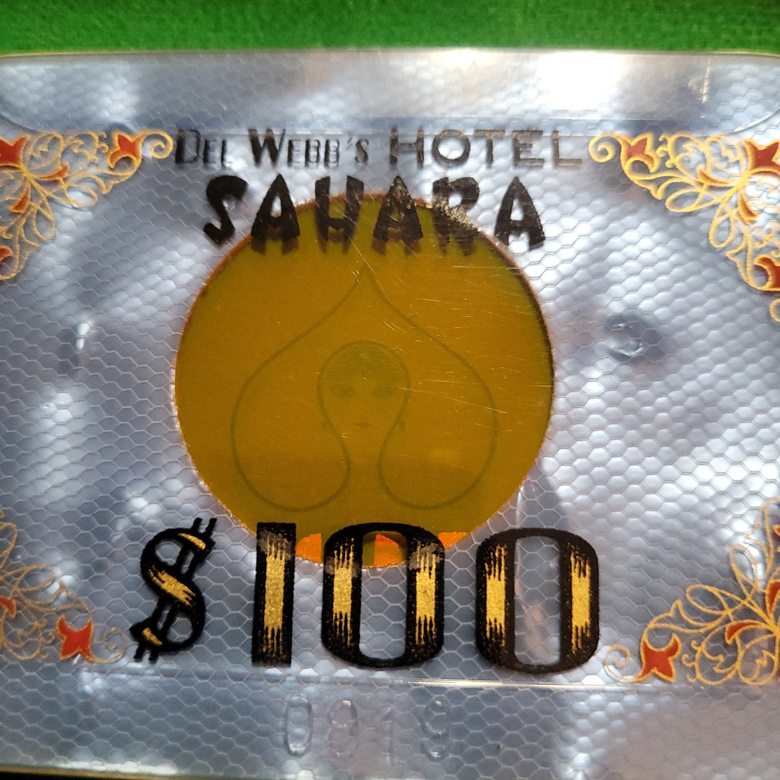 obsolete Sahara Casino Las Vegas $100.00 Baccarat Plaque