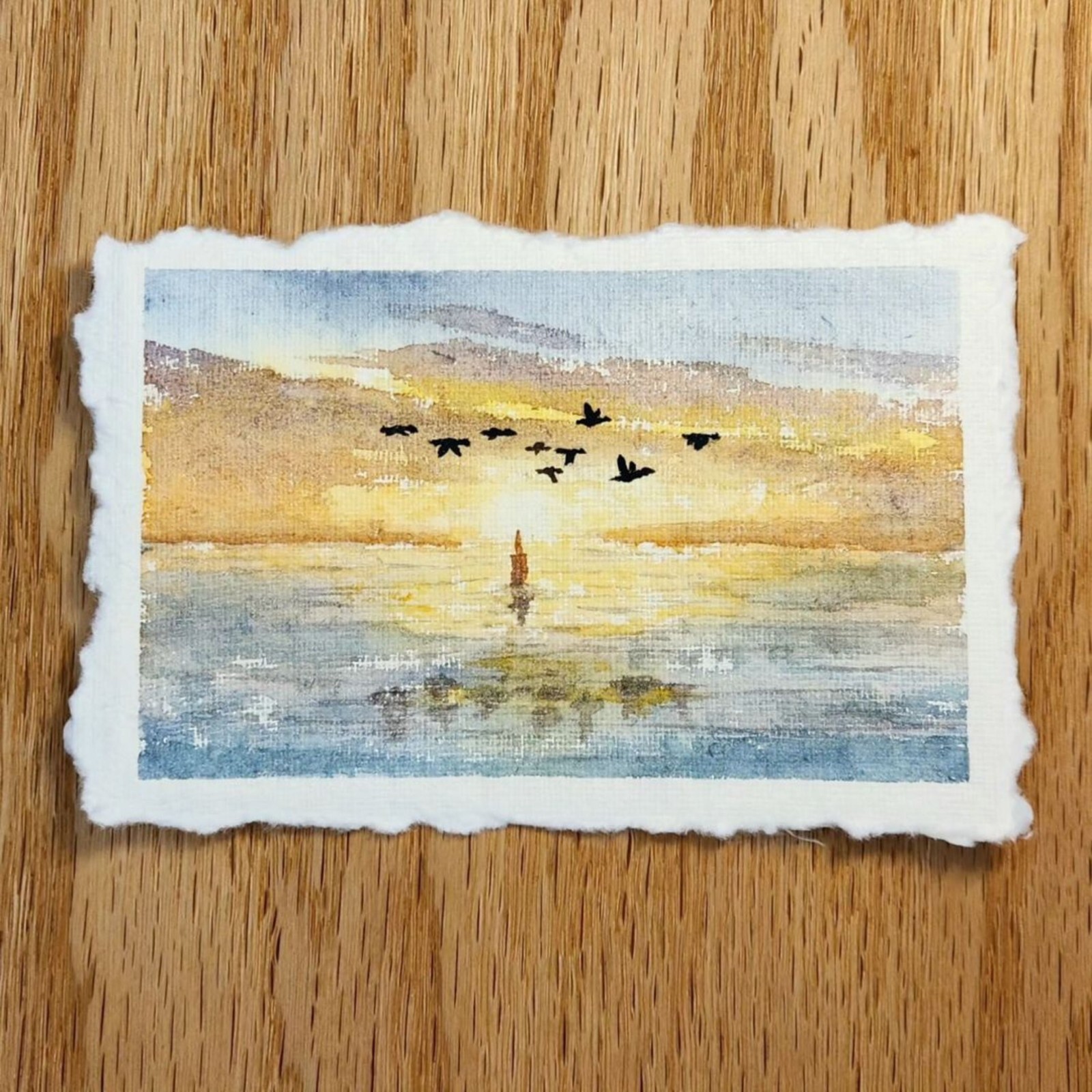 140lbs/300GSM Handmade Virgin Cotton Deckle Edges Watercolor Paper Pad 25 Sheets