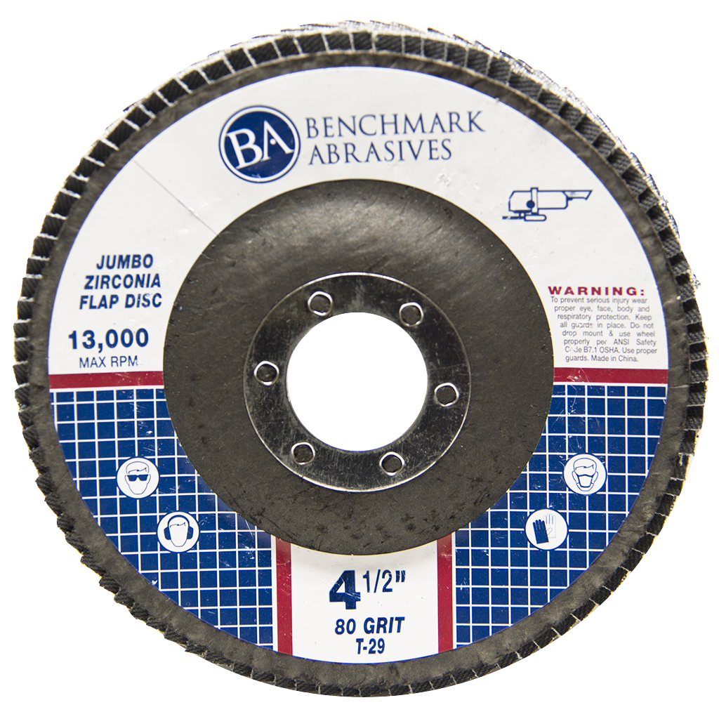 10 Pack 4.5” x 7/8" Jumbo 80 Grit Zirconia Flap Disc Grinding Wheels T29