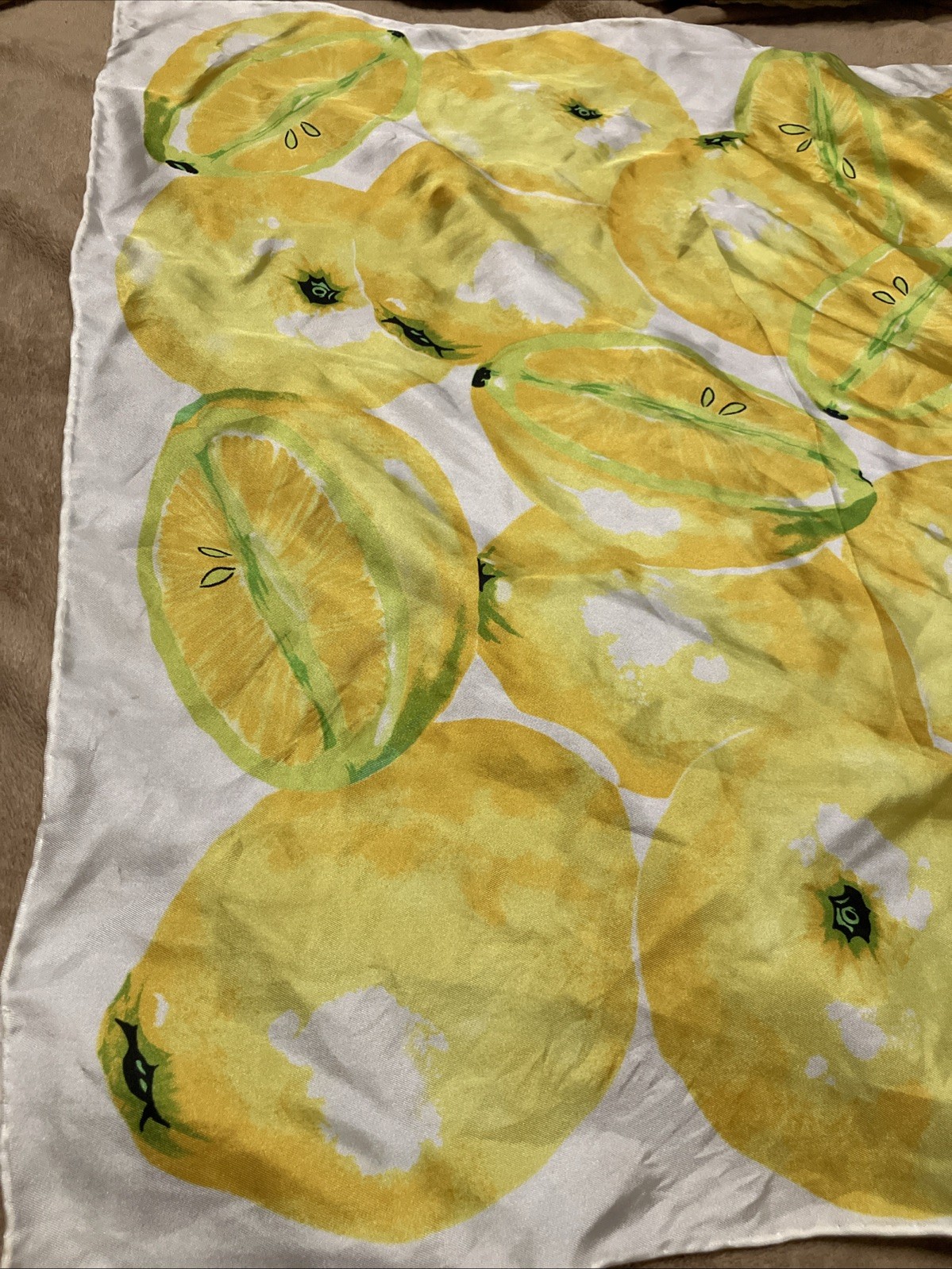 ECHO Silk Scarf LEMONS Print 21’