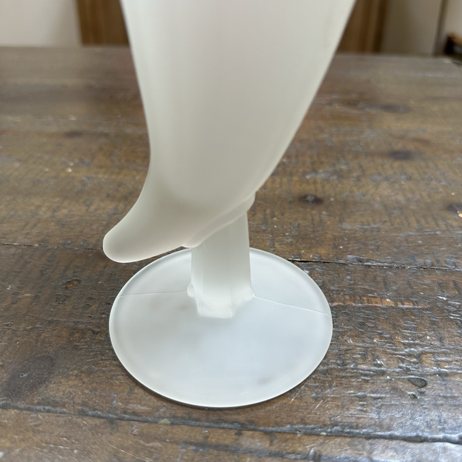 Set of 2 Frosted Glass Viking Horn Mugs Footed Goblet Style Horn Cups 8” Tall