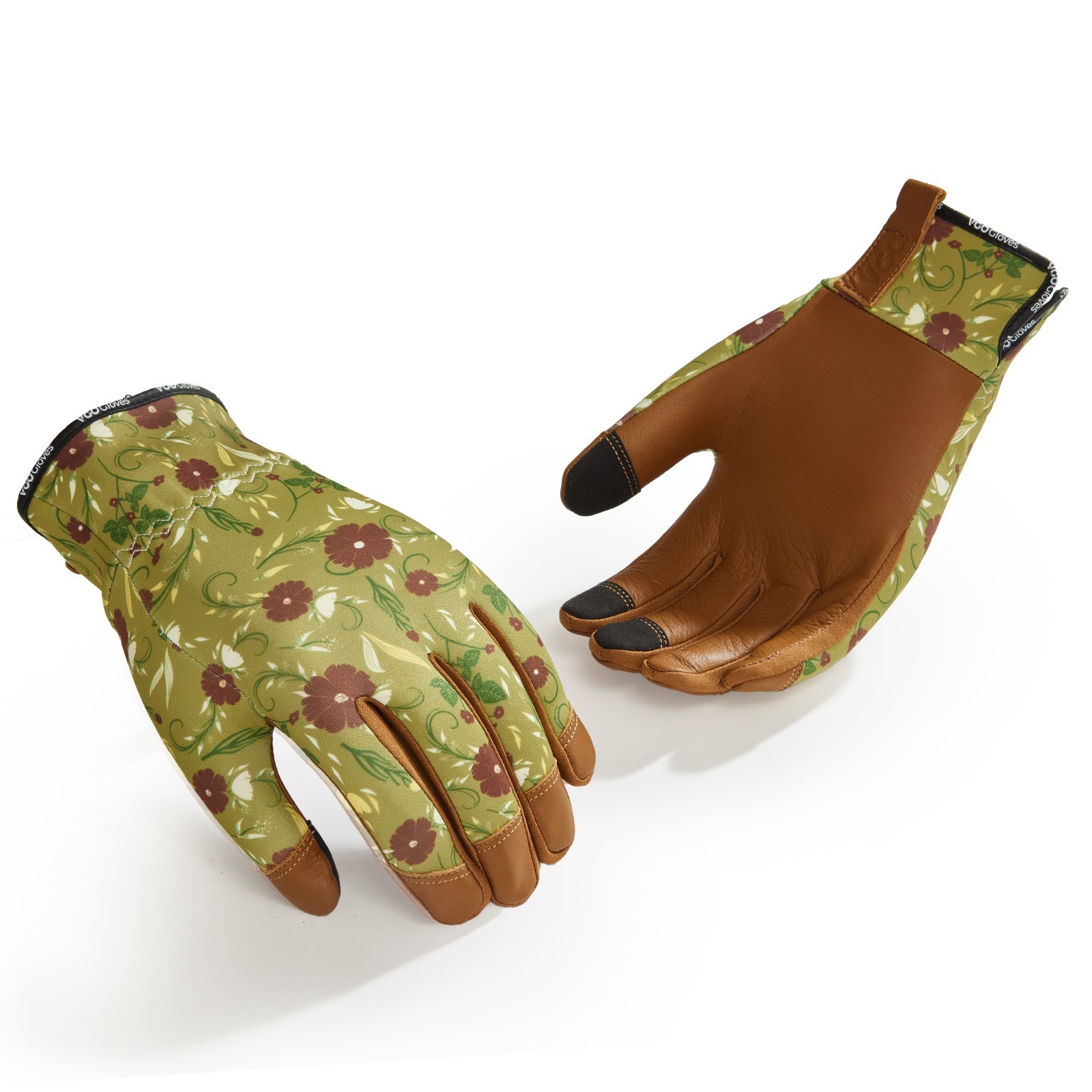 Vgo 1Pair Goat leather Gardening Work Gloves Ladies, Scratch protection (GA7476)