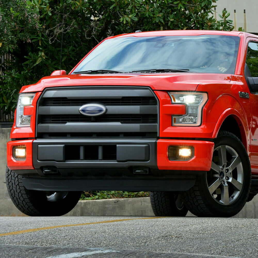 Fit For 2015-2017 Ford F-150 Clear Lens Front Bumper Fog Light Driving Lamps