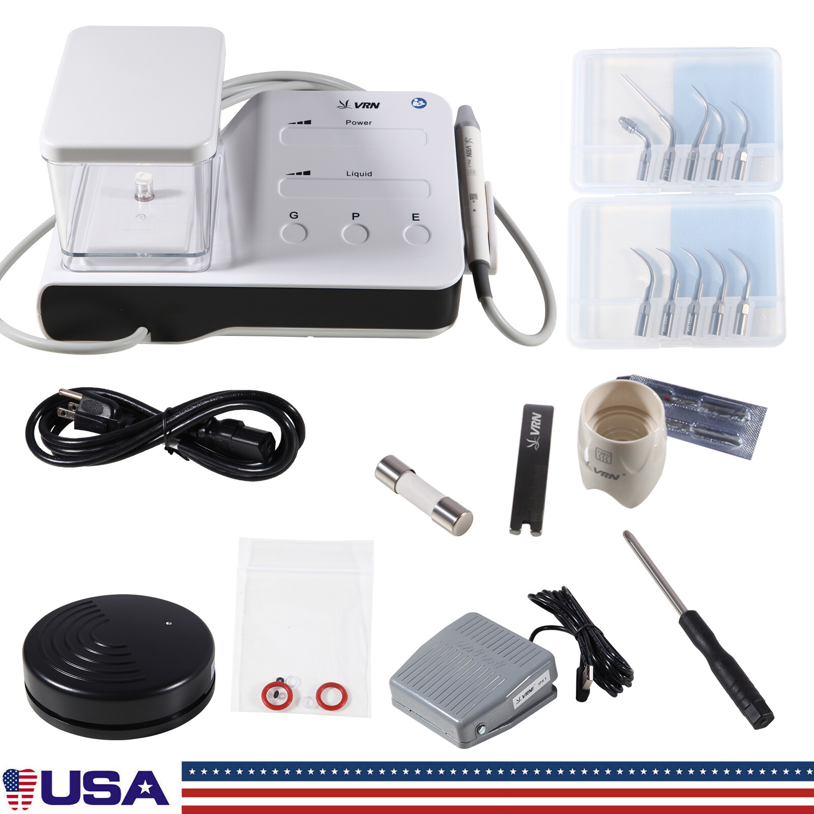 LED Dental Portable Ultrasonic Piezo Scaler + Bottle fit EMS Cavitron Handpiece