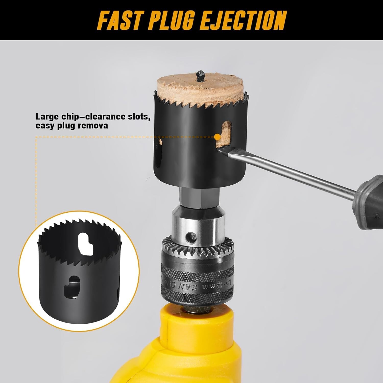 Carbon-Steel Hole Saw Drill Bit Door Knob Lock Installation Kit Tool Accessory