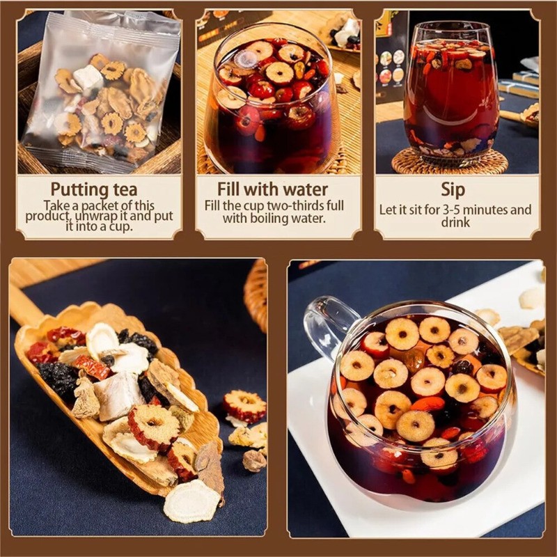 30pcs Ginseng six treasure tea , Kidney tea ,liver tea , red date kidney health