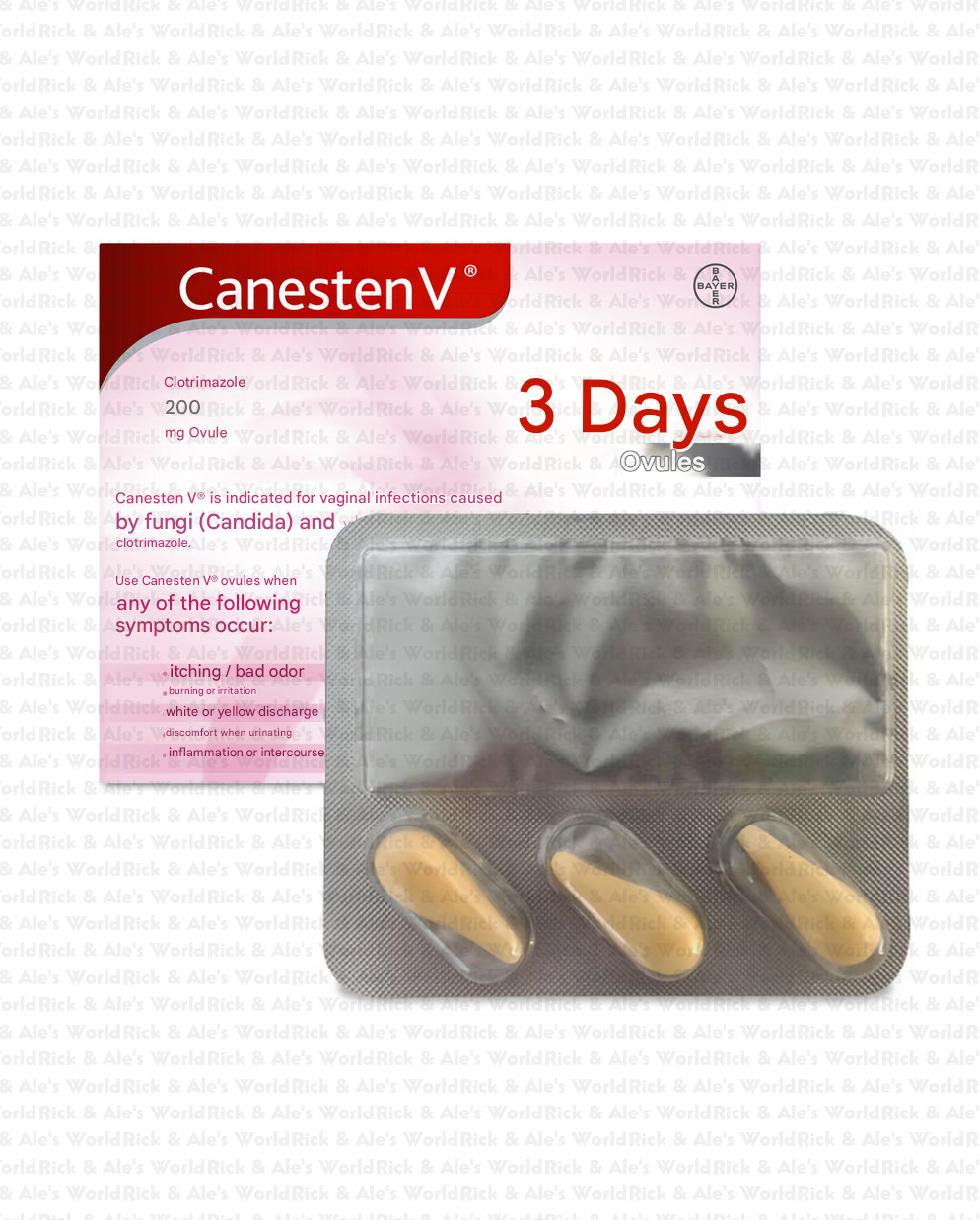 Canesten V 3 Ovulos Ovules Vaginal Infection Antifungal Treatment FREE SHIPPING!
