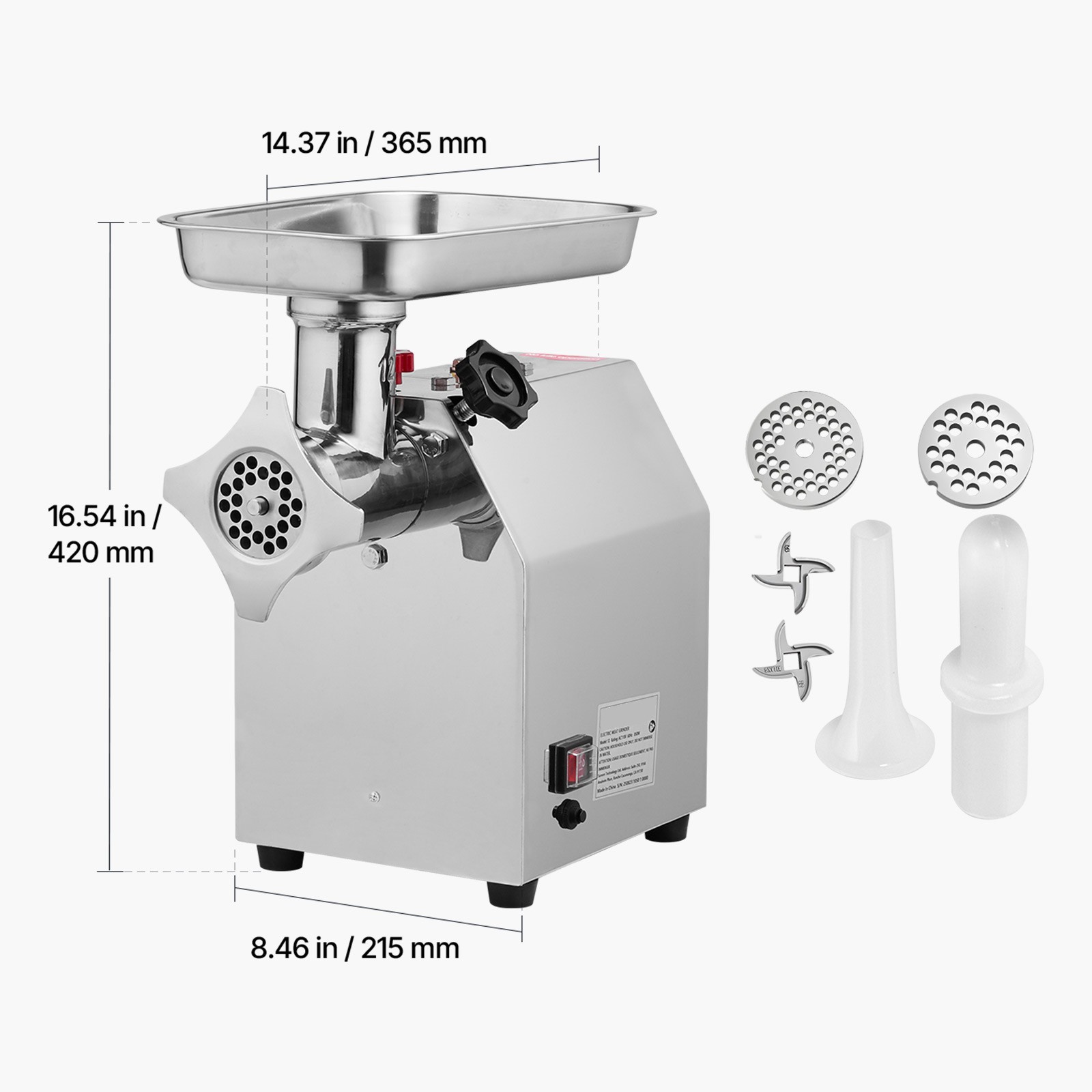 Uimoso Commercial Electric Meat Grinder 850W Sausage Stuffer7lbs/min for Kitchen