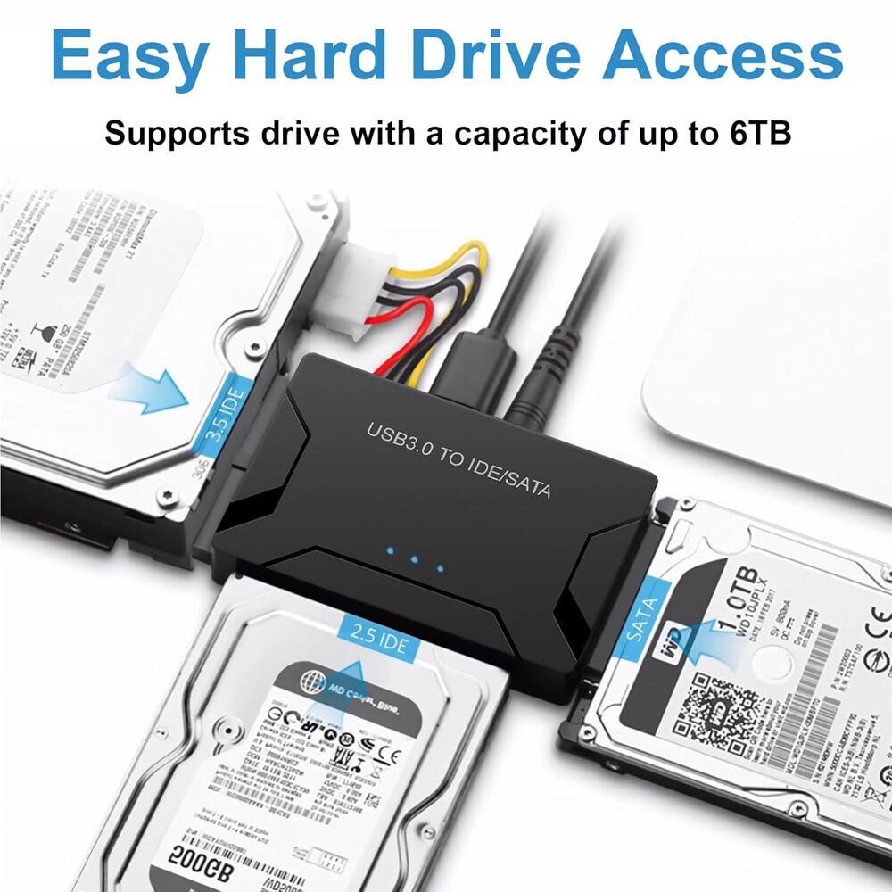 USB 3.0 to IDE & SATA Converter External Hard Drive Adapter Kit 2.5"/3.5" Cable