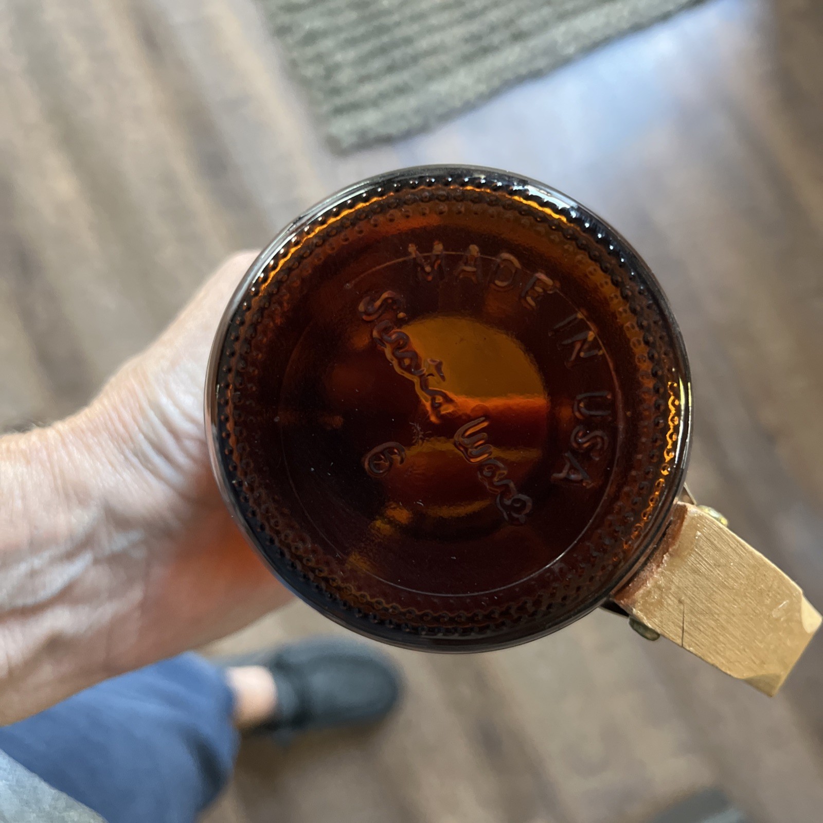 Vintage Amber Glass Novelty Mug Beer Siesta Ware PEE Stop Warning