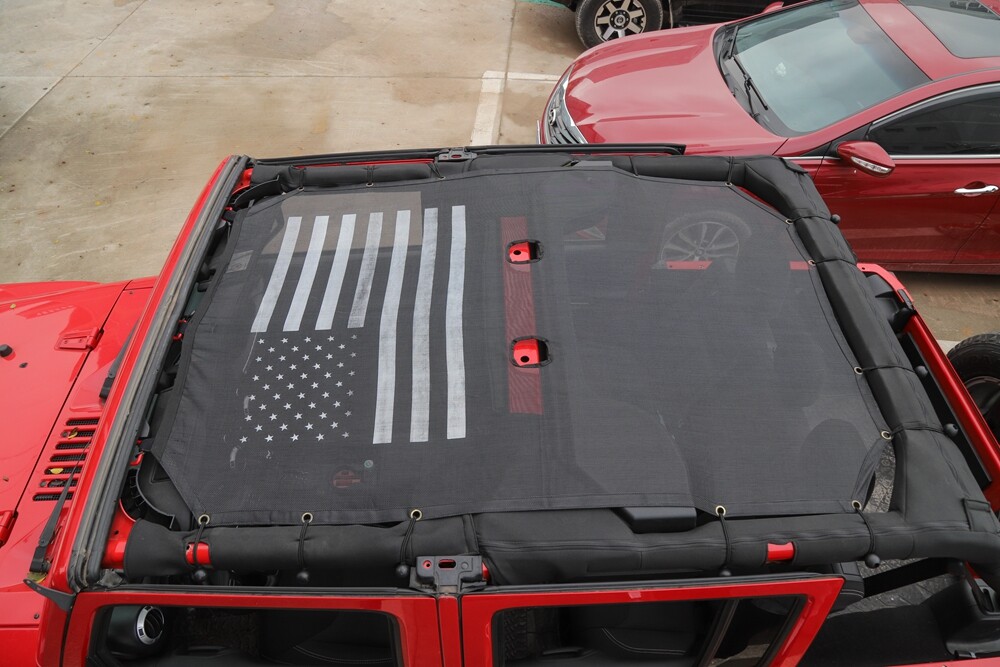 Mesh Car SunShade Bikini Top Net Cover For Jeep Wrangler JK JKU 4Dr Accessories