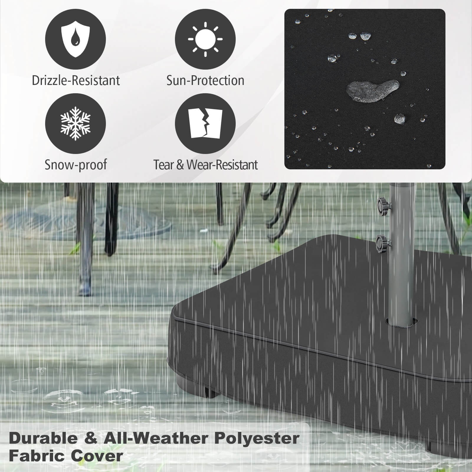 Patio Market Offset Umbrella Stand Holder Base Sand Filled Sandbags Outdoor